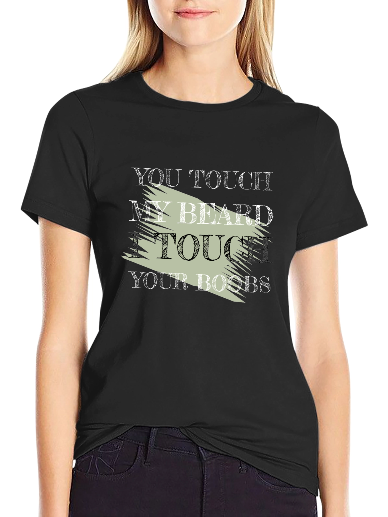 Funny Slogan T-Shirt - Touch My Beard Graphic Tee