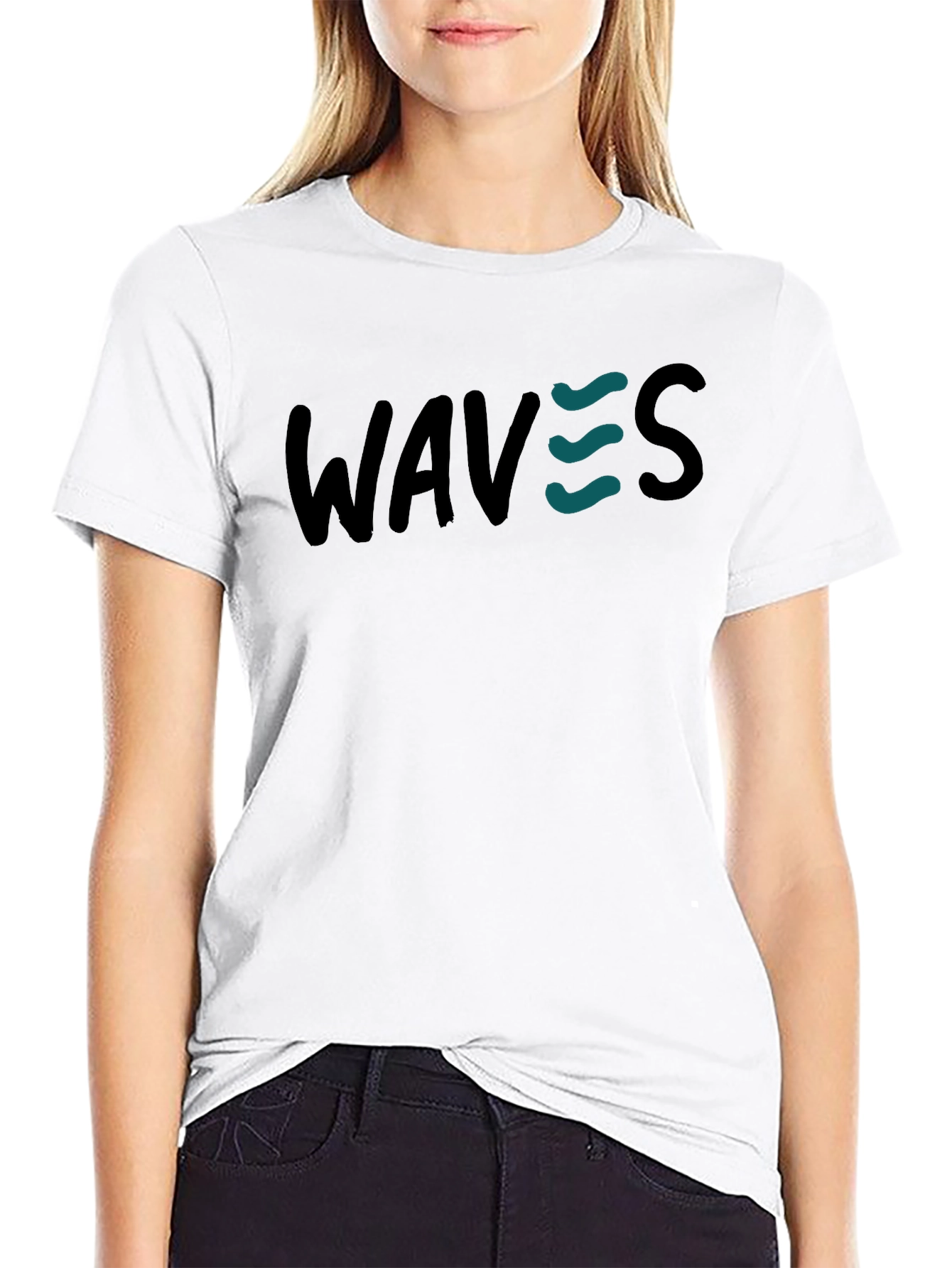 WAVES Graphic Print T-Shirt - Casual Style