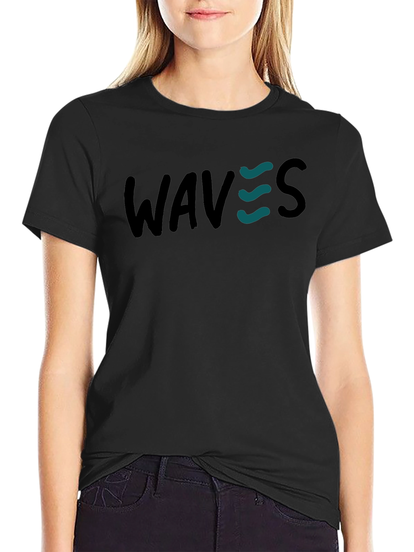 WAVES Graphic Print T-Shirt - Casual Style