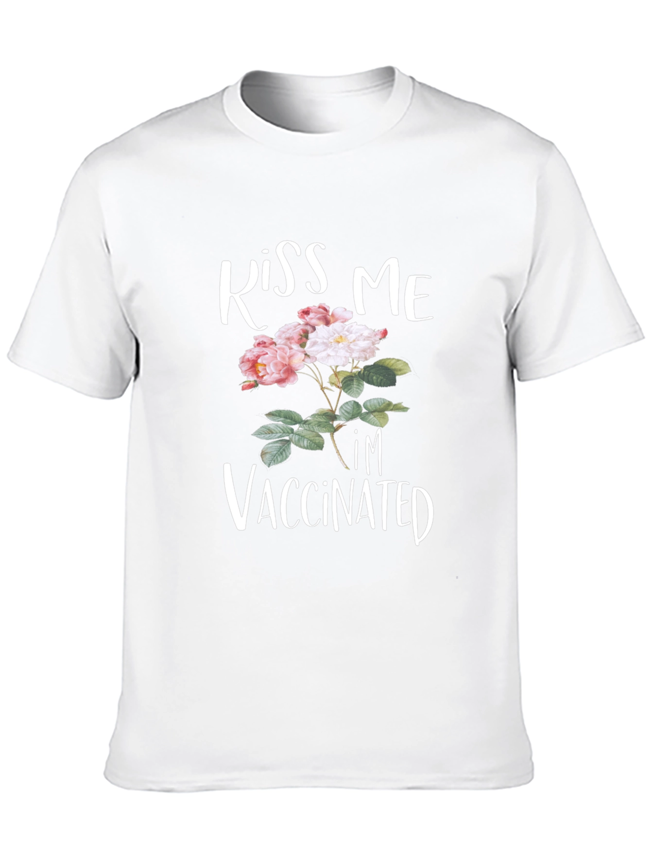 Kiss Me Im Vaccinated Floral T-Shirt