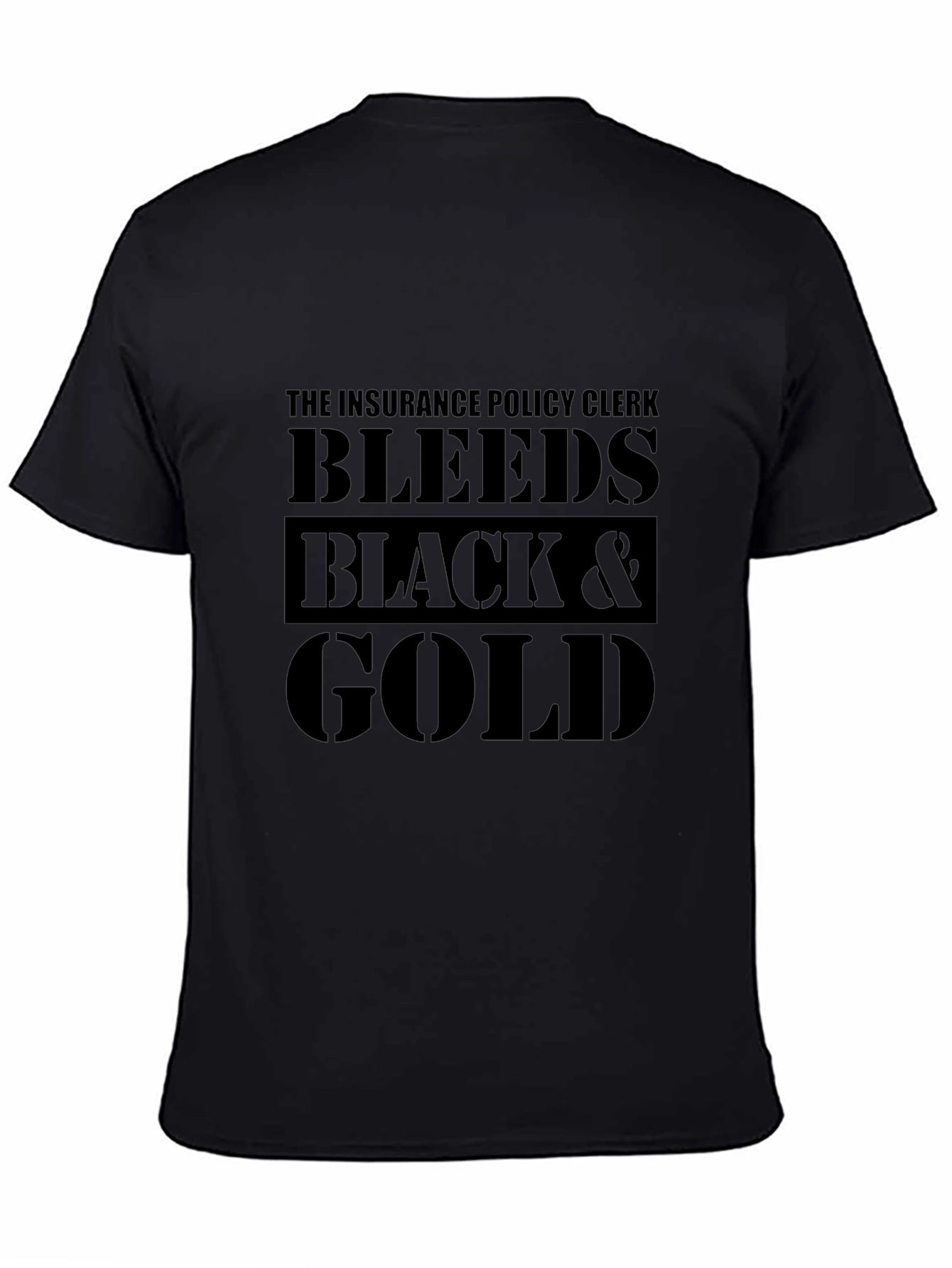 Insurance Policy Clerk Black & Gold T-Shirt