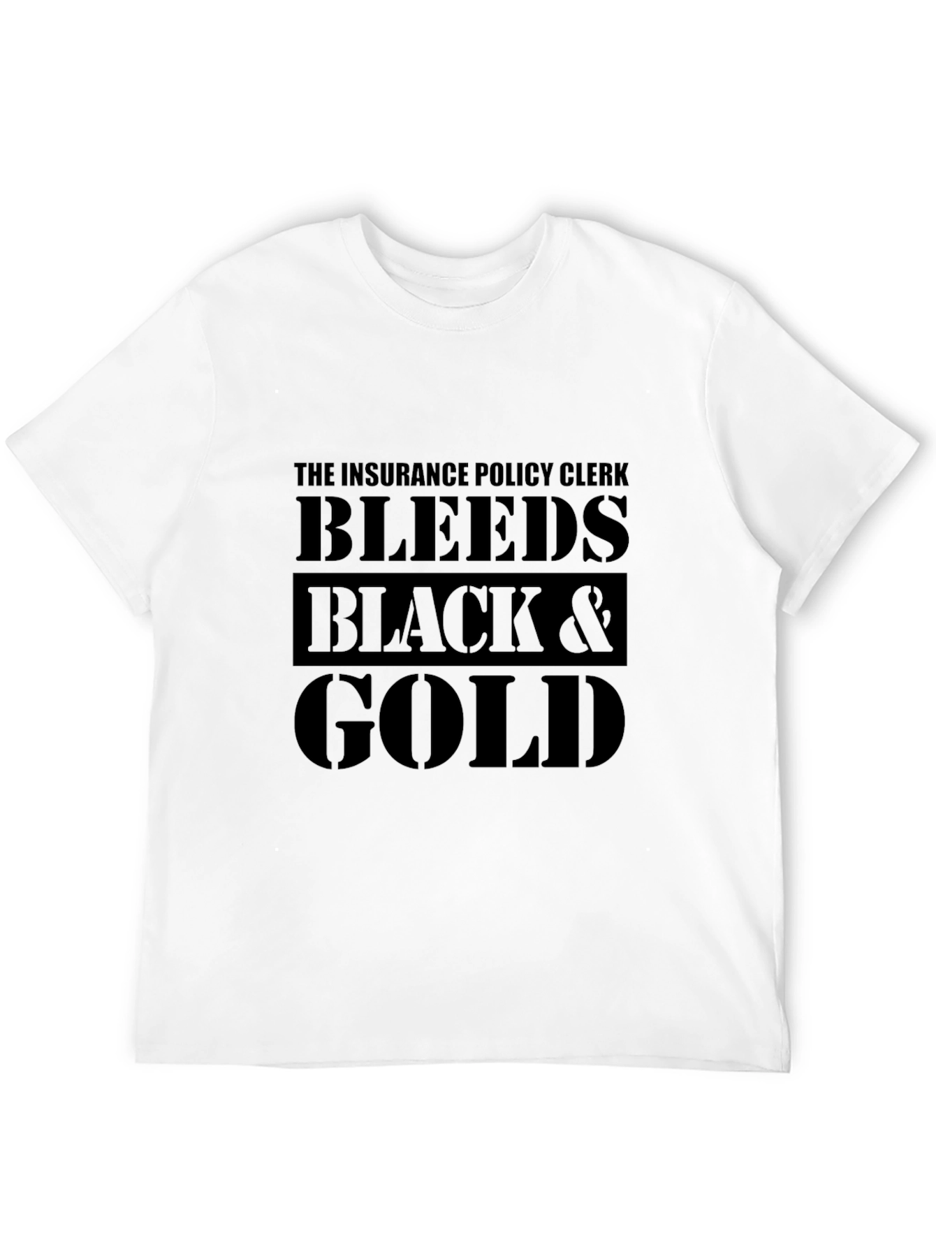Insurance Policy Clerk Black & Gold T-Shirt