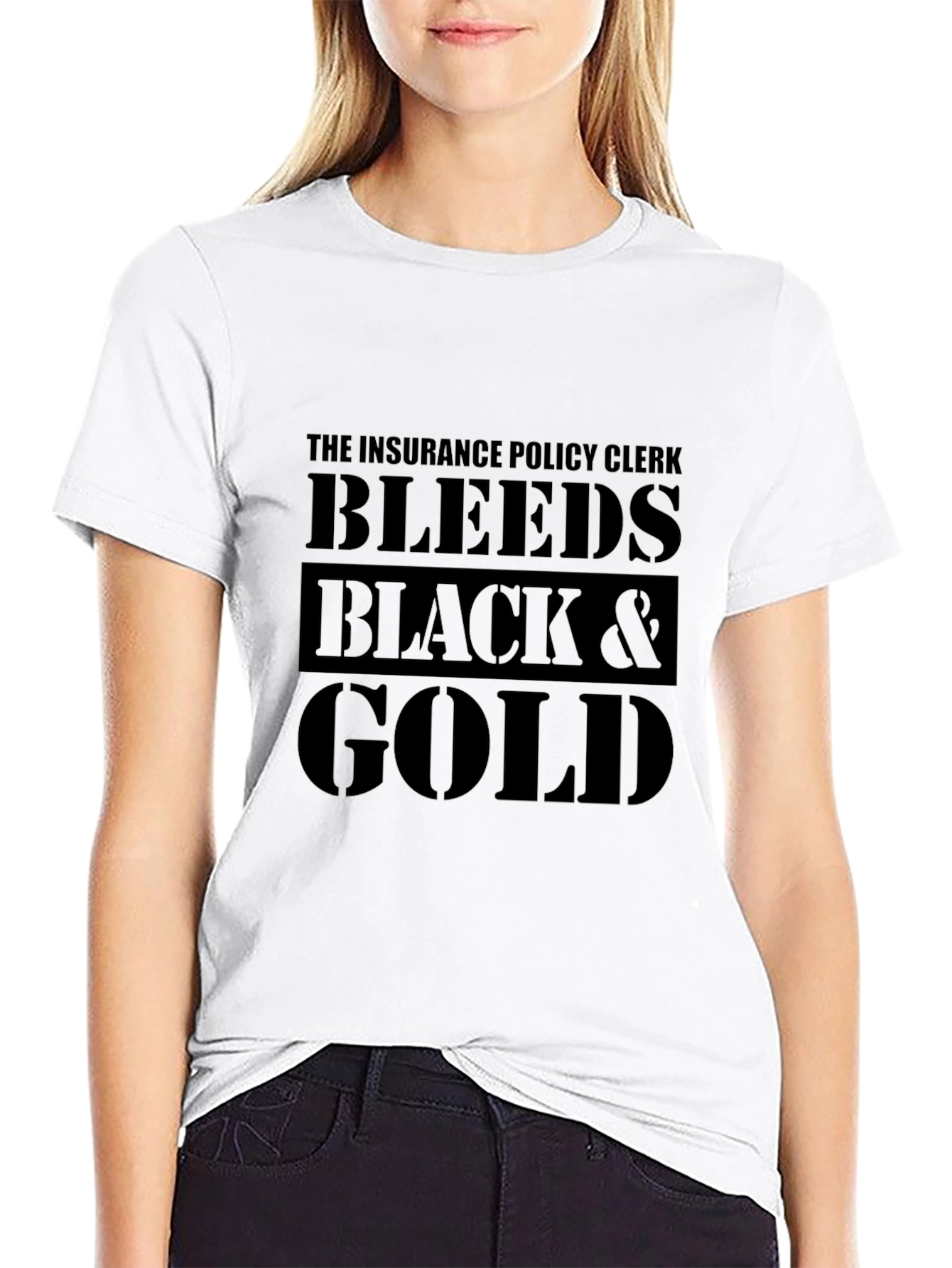 Insurance Policy Clerk Black & Gold T-Shirt