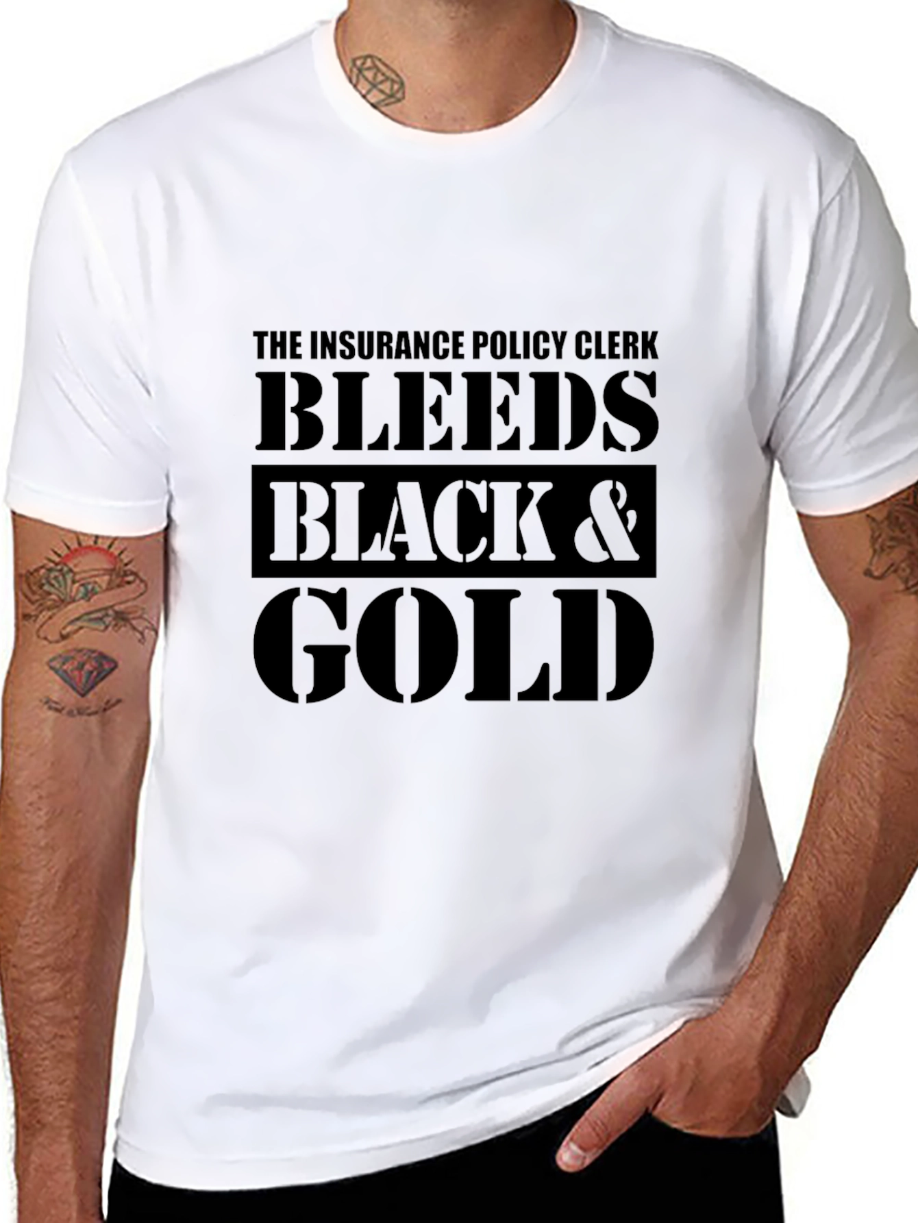 Insurance Policy Clerk Black & Gold T-Shirt