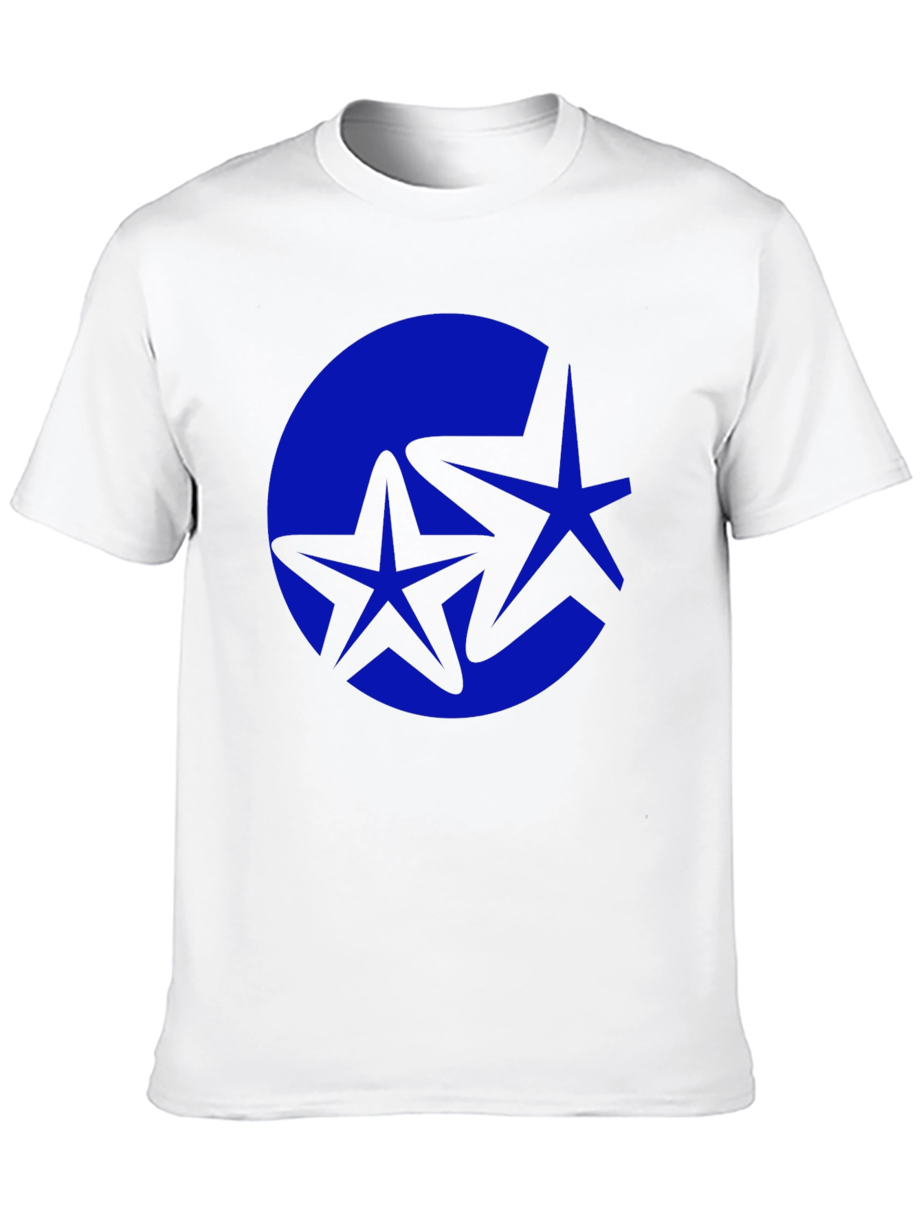 Stylish Black Tee with Blue Starburst Graphic