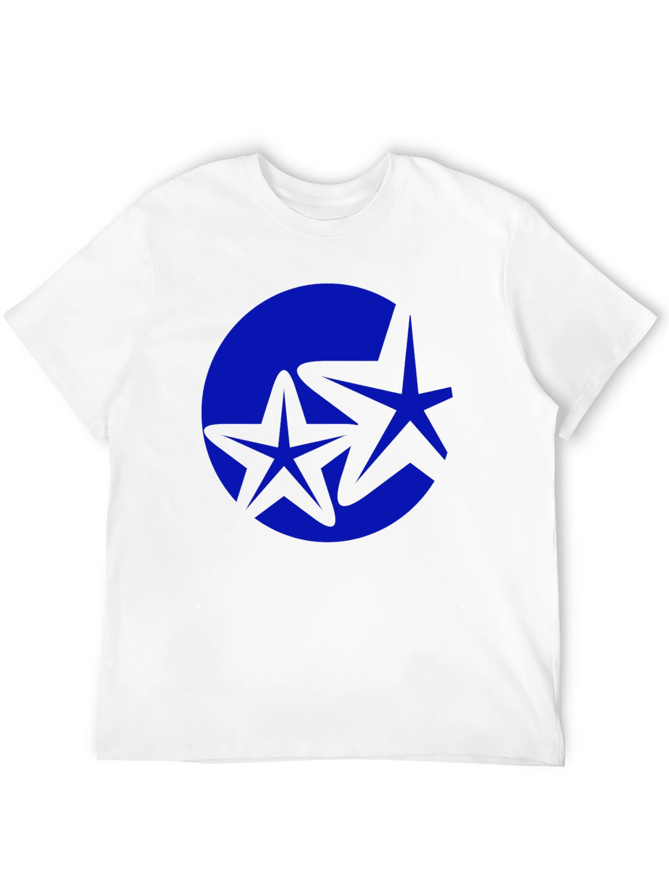 Stylish Black Tee with Blue Starburst Graphic