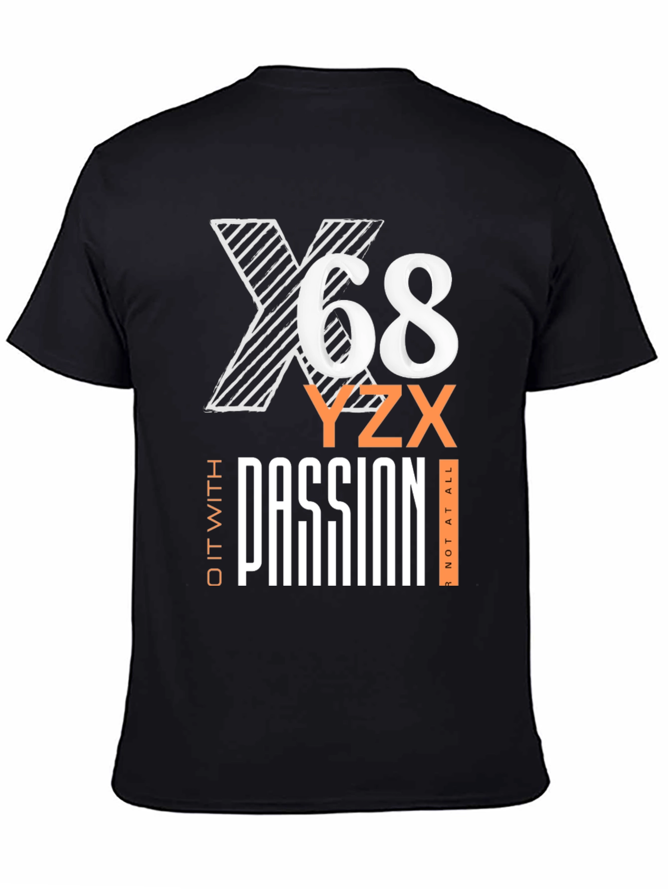 Mens Black Graphic T-Shirt - X68 Passion Tee