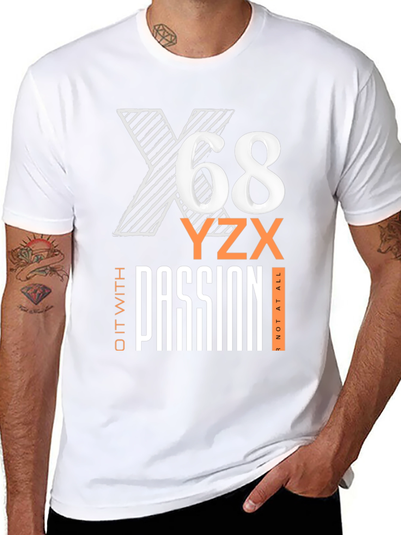 Mens Black Graphic T-Shirt - X68 Passion Tee