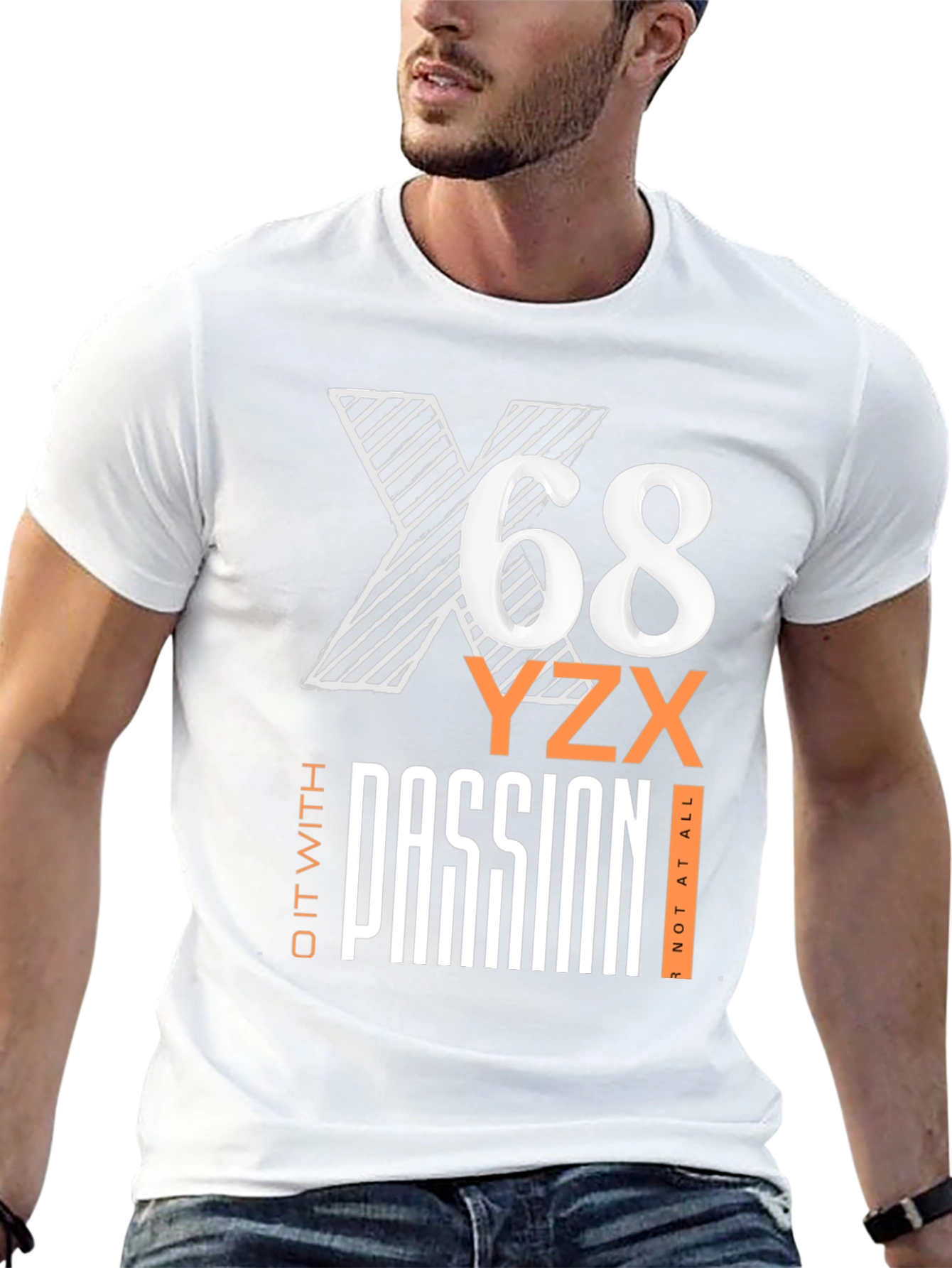 Mens Black Graphic T-Shirt - X68 Passion Tee