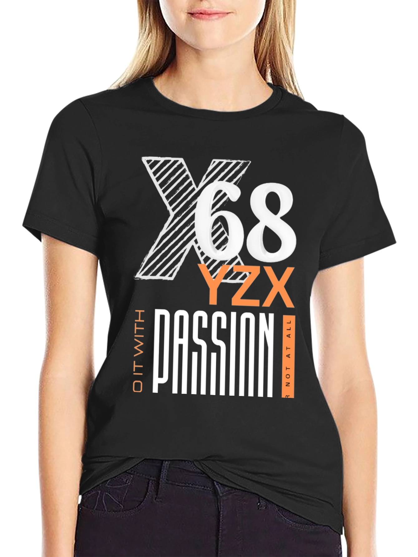 Mens Black Graphic T-Shirt - X68 Passion Tee