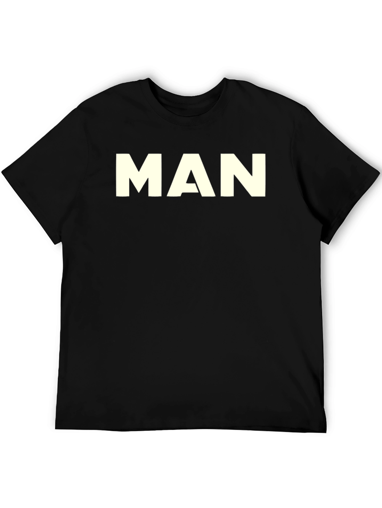 Mens Black T-Shirt - Bold MAN Graphic