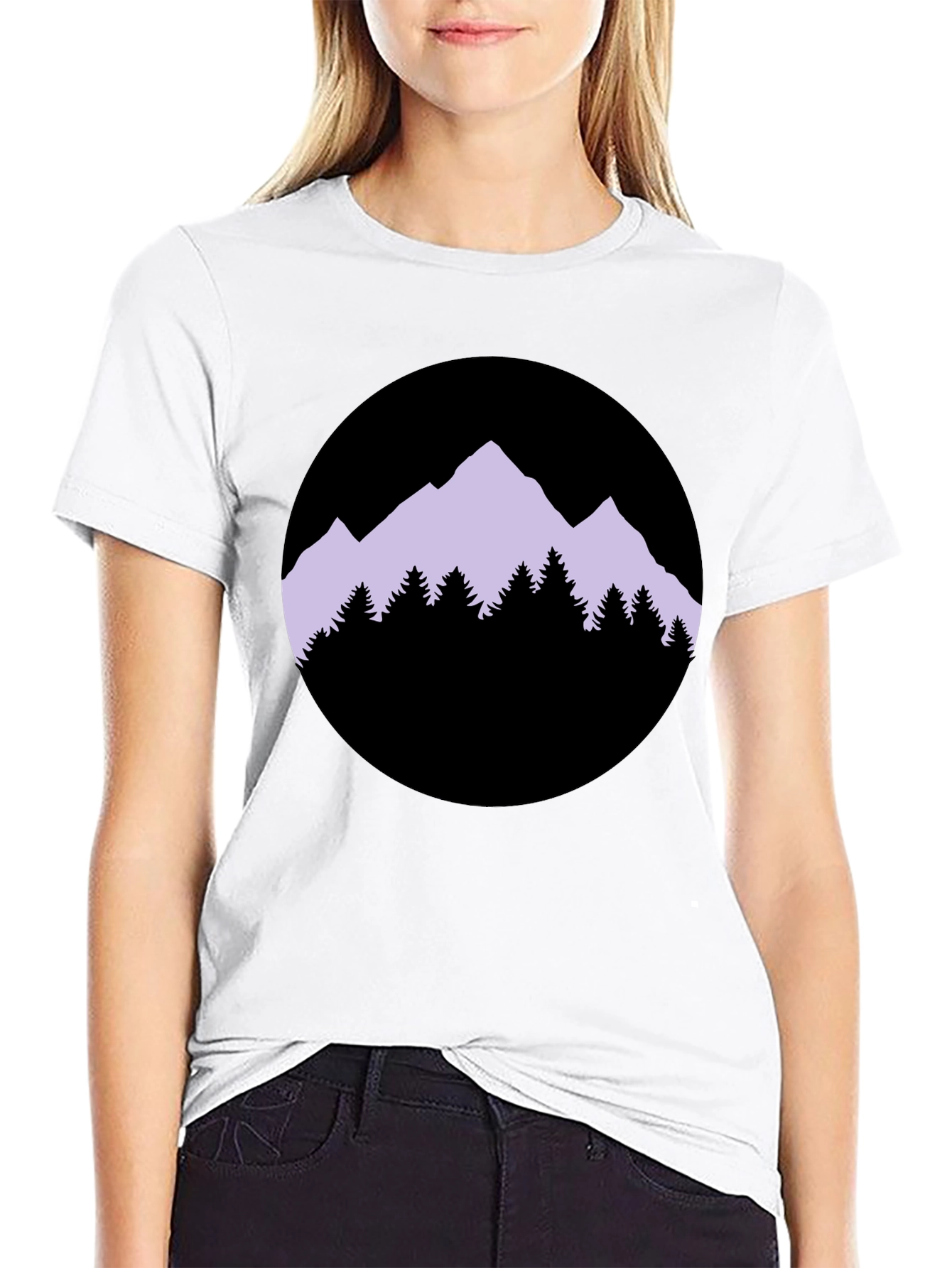 Mountain Silhouette Graphic Tee - Black