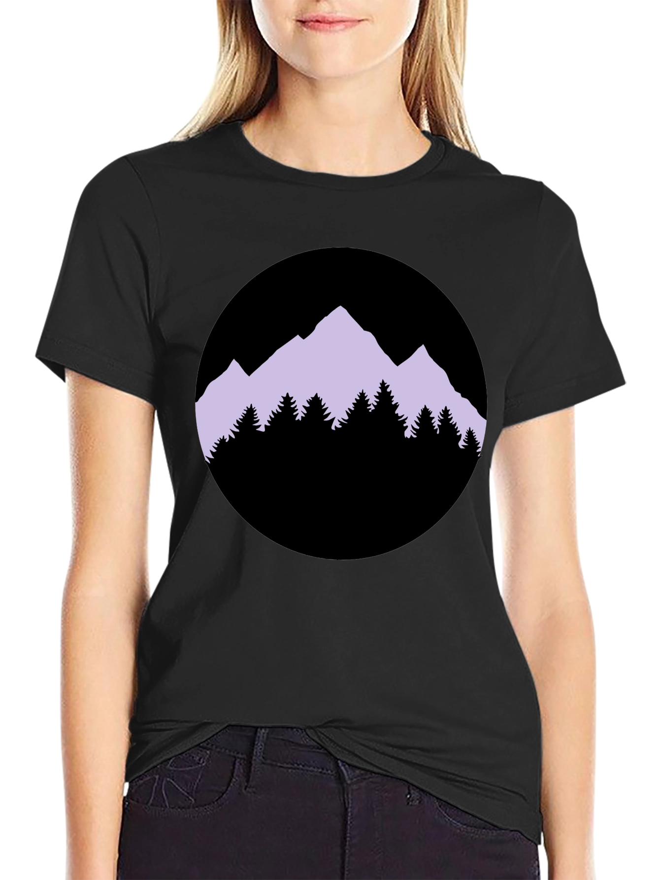 Mountain Silhouette Graphic Tee - Black