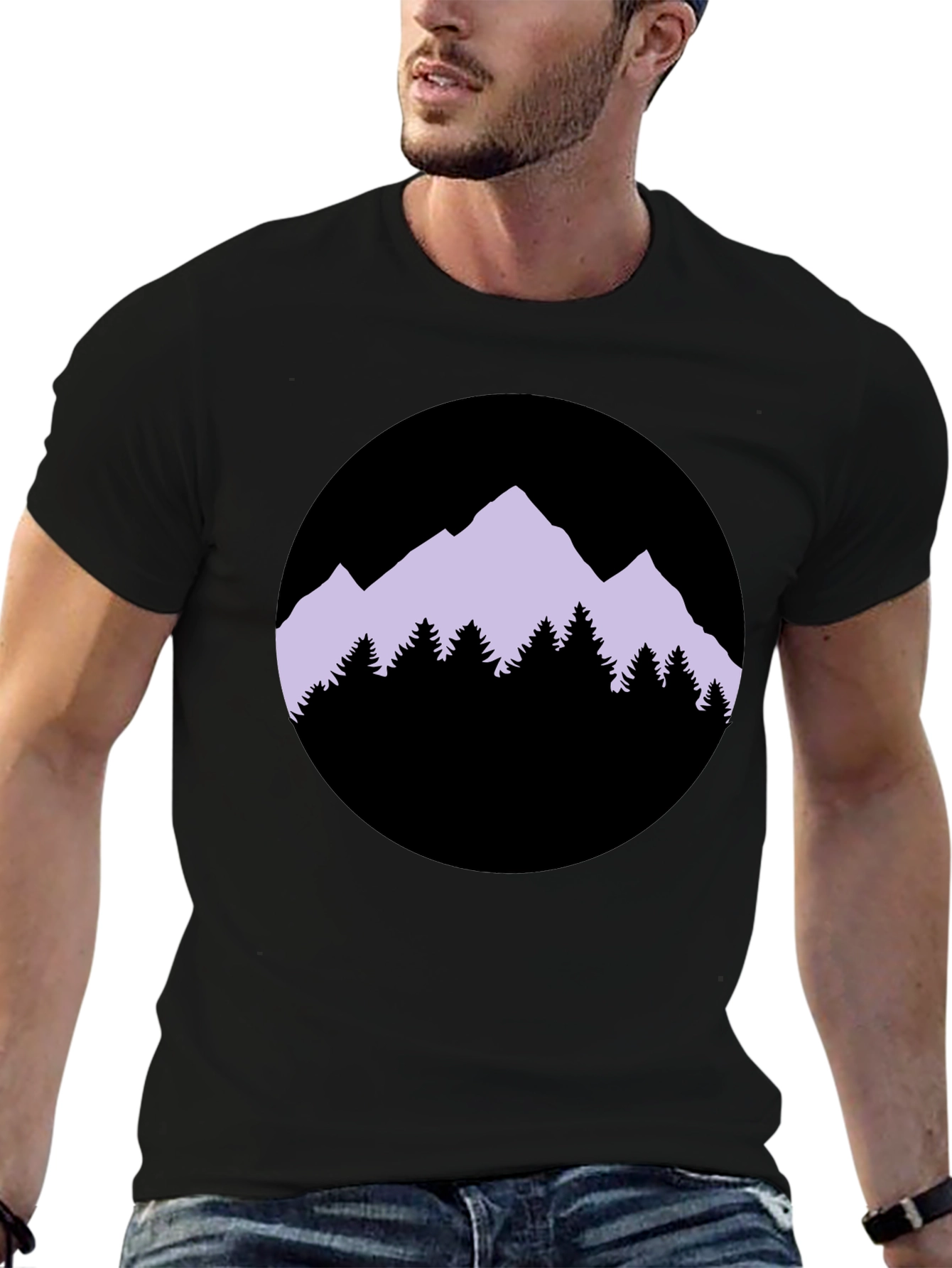Mountain Silhouette Graphic Tee - Black