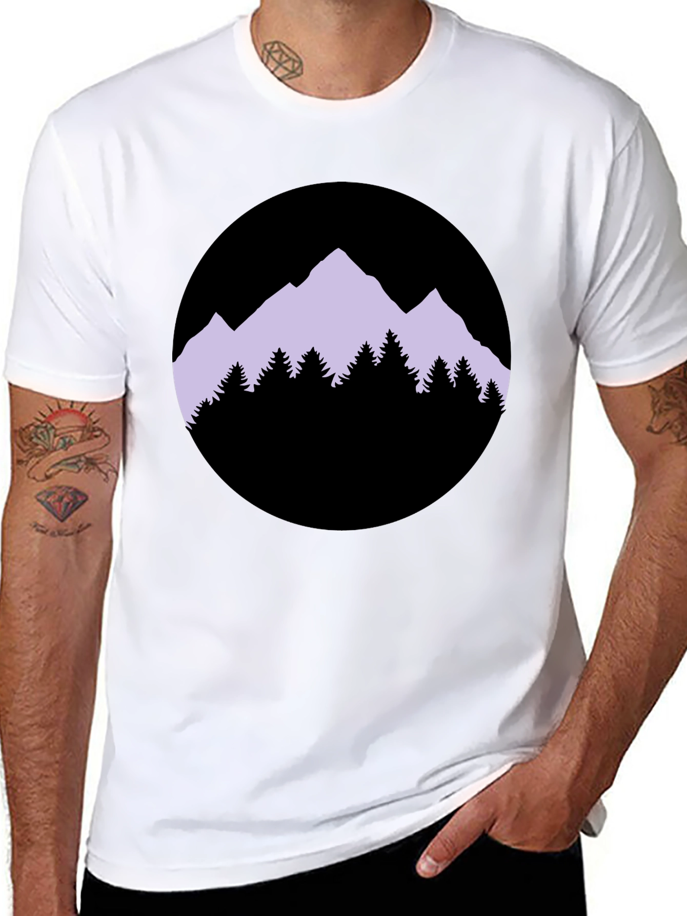 Mountain Silhouette Graphic Tee - Black