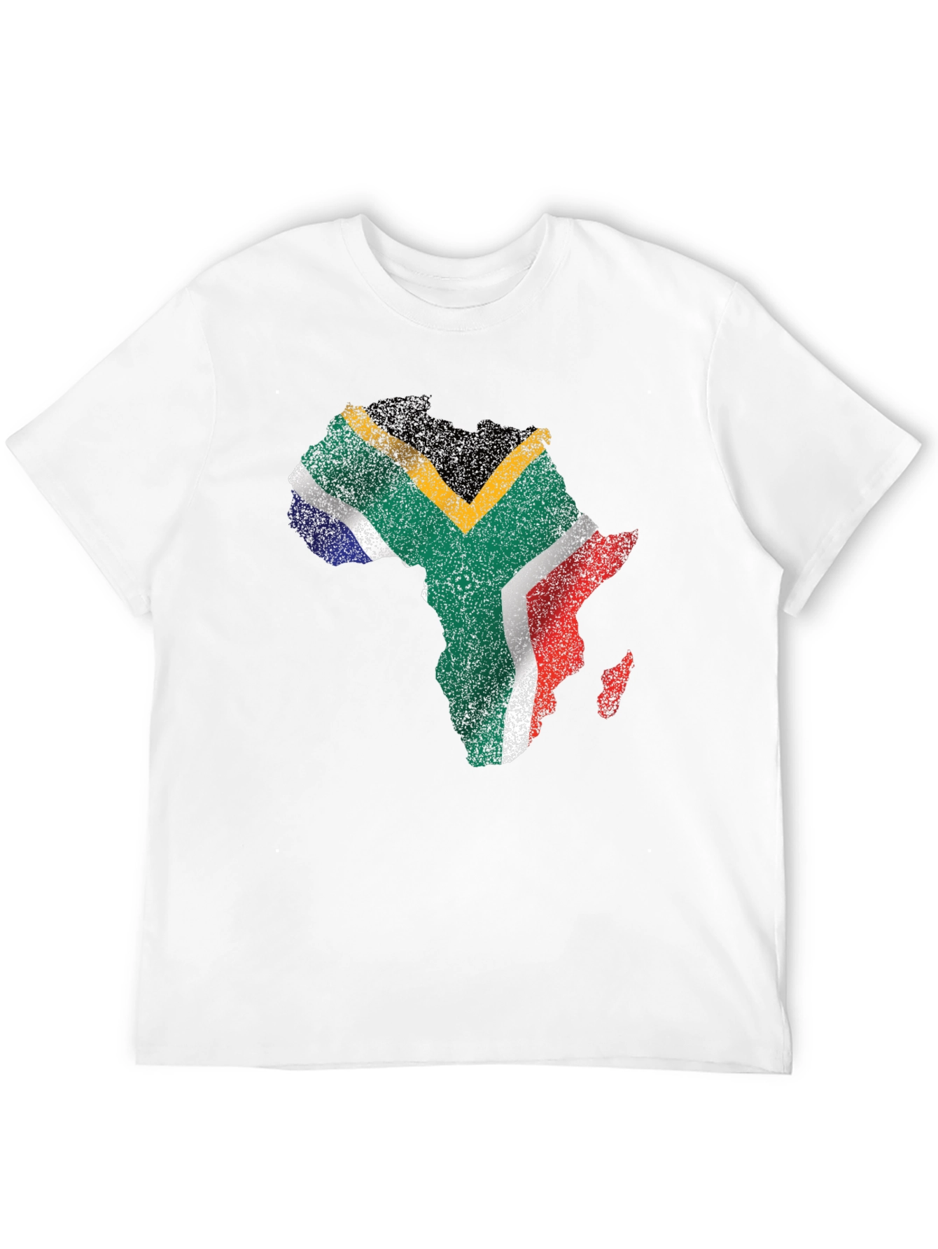 South Africa Flag Africa Map T-Shirt - Black