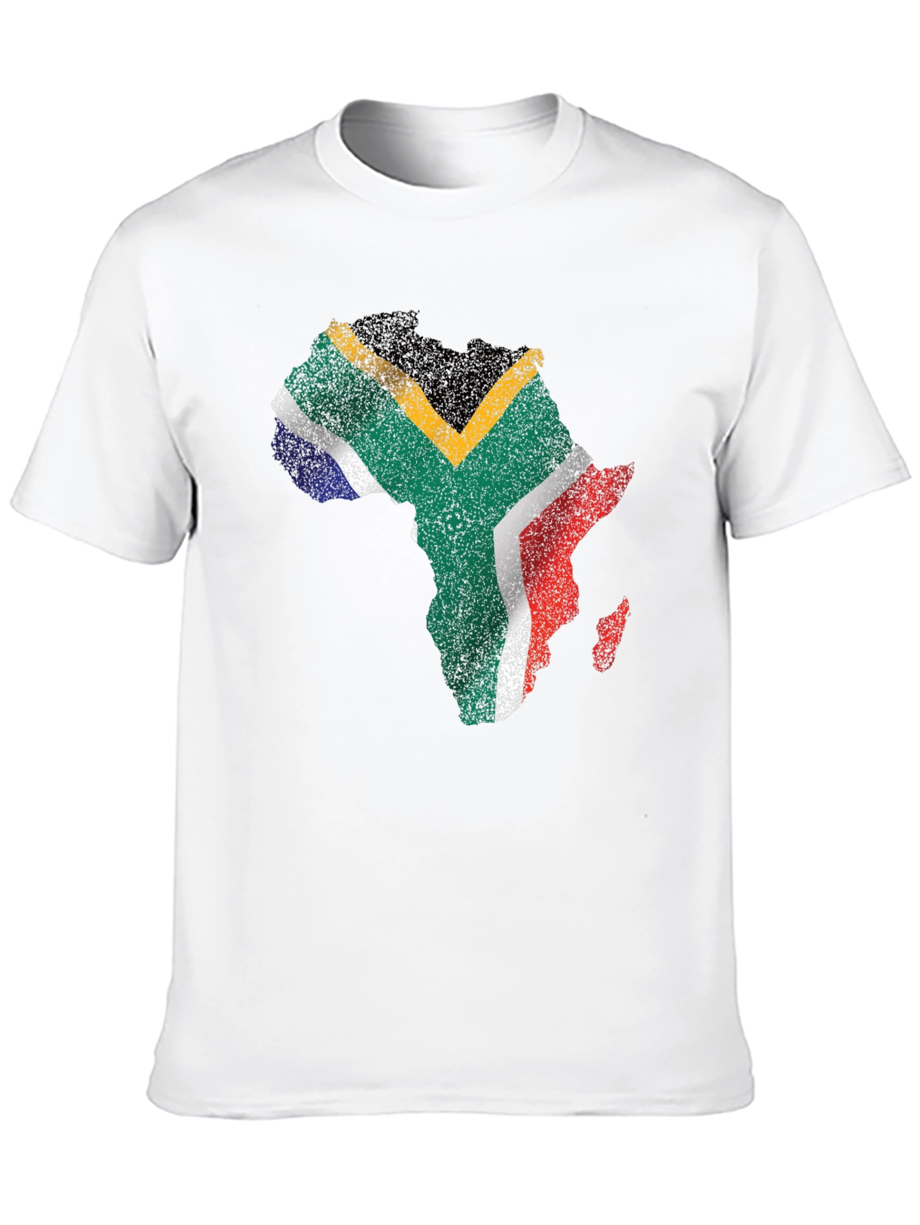 South Africa Flag Africa Map T-Shirt - Black