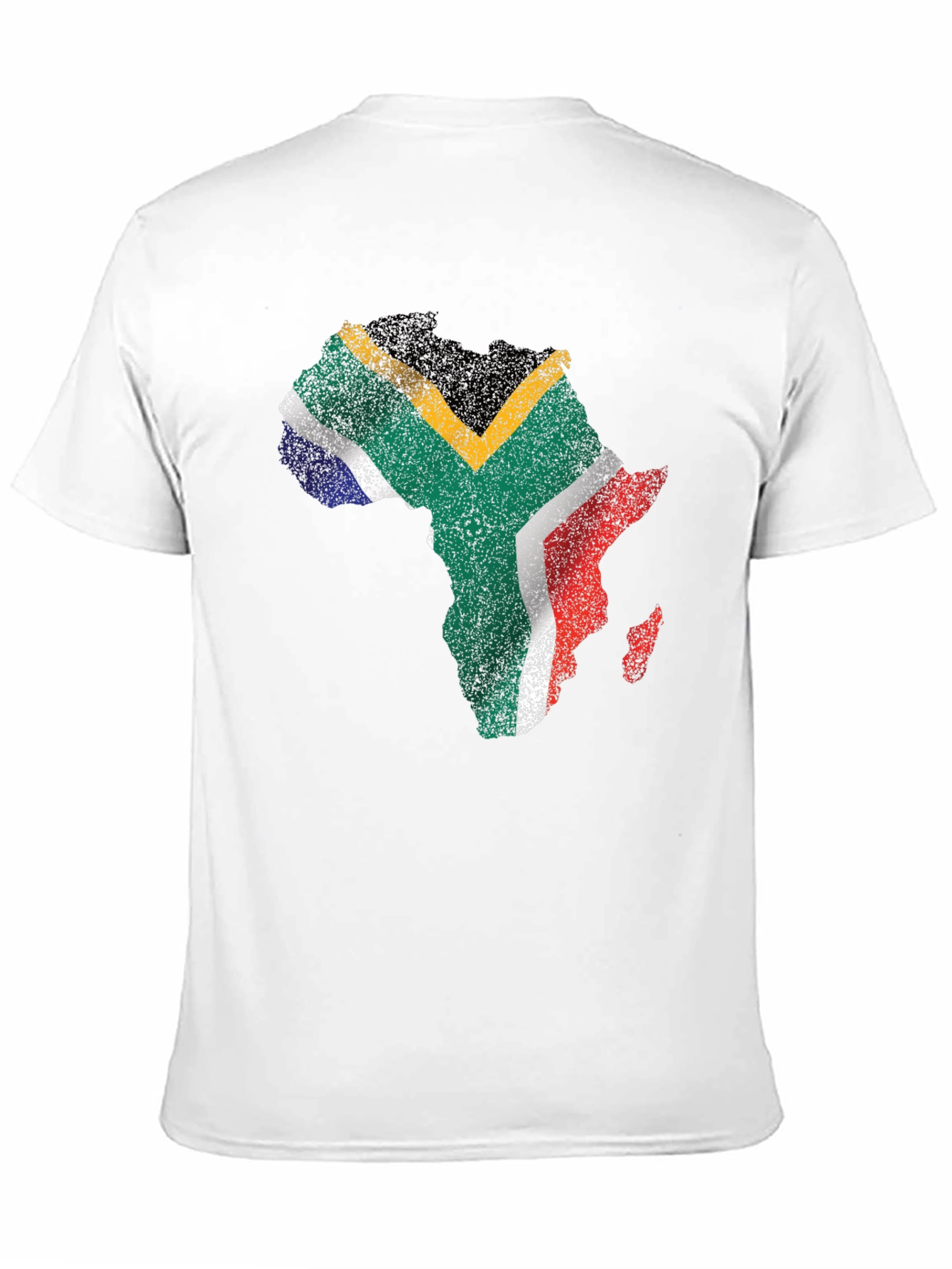 South Africa Flag Africa Map T-Shirt - Black