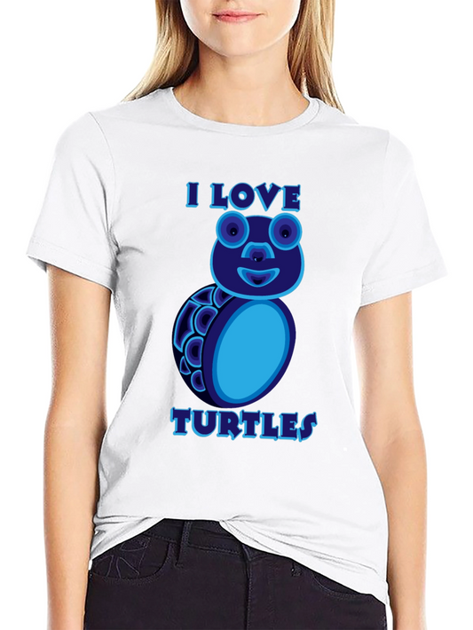 I Love Turtles Graphic T-Shirt Black