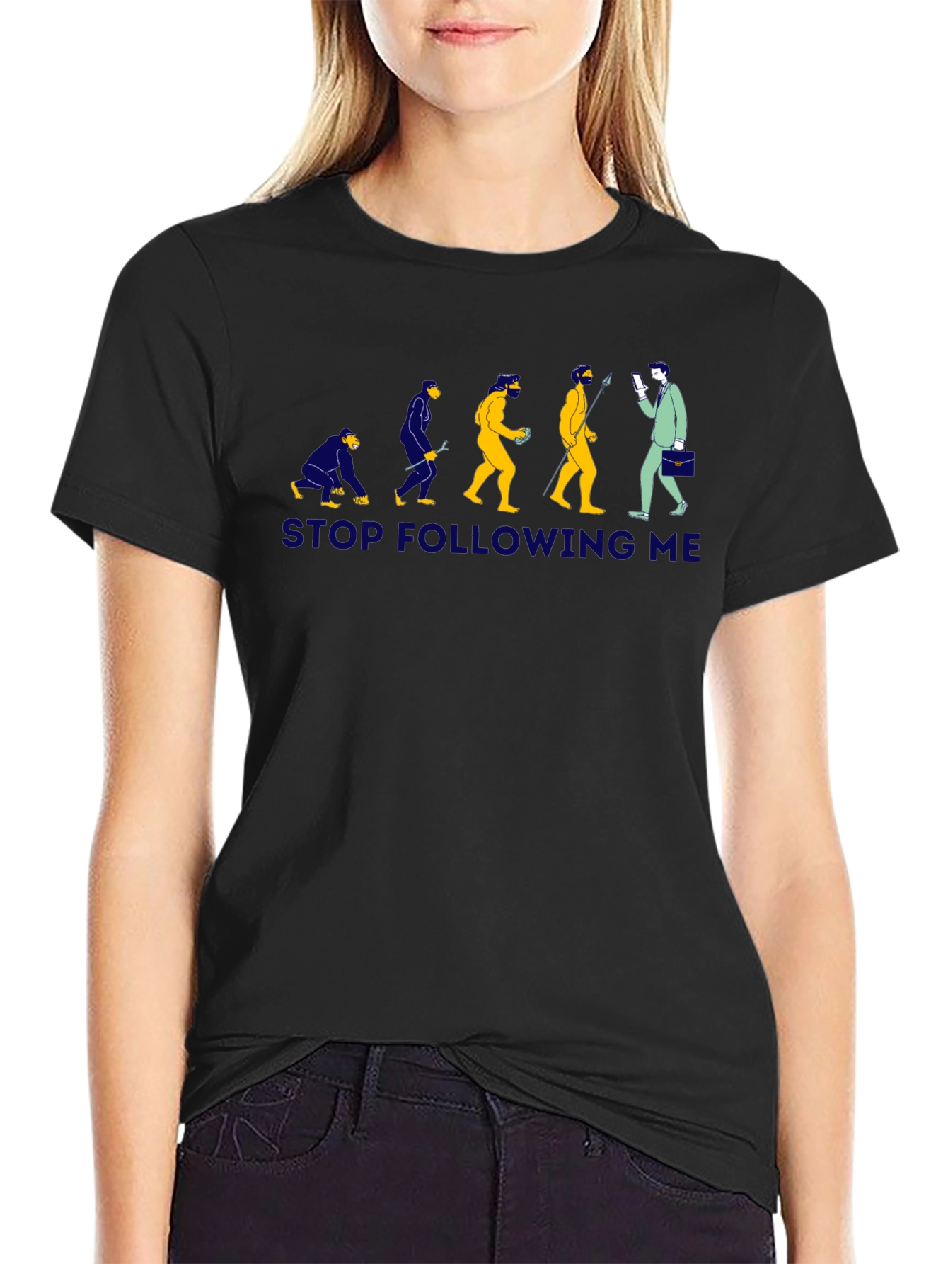 Evolution Stop Following Me Graphic T-Shirt