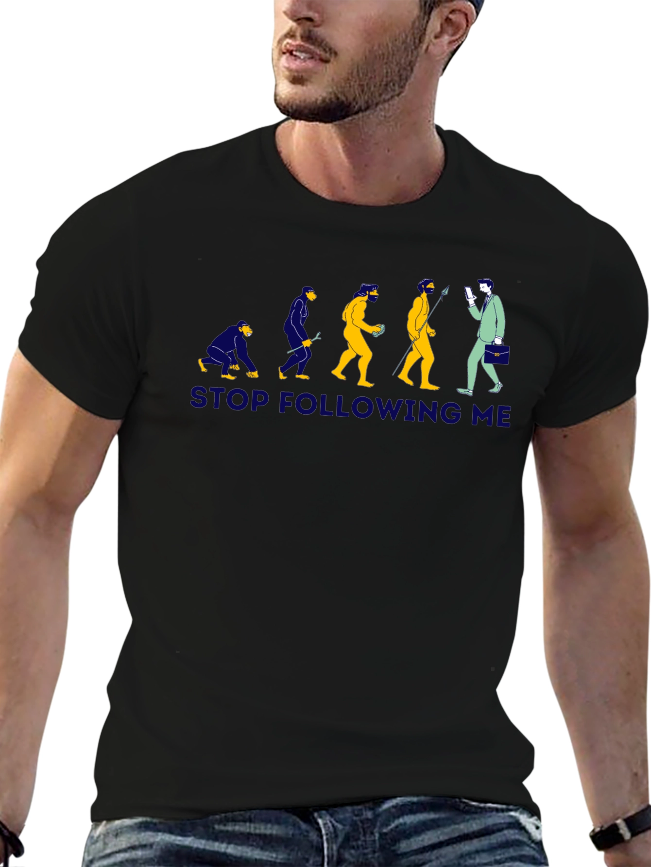 Evolution Stop Following Me Graphic T-Shirt