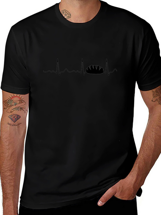 Bread Lovers ECG T-Shirt - Heartbeat Loaf Graphic Tee