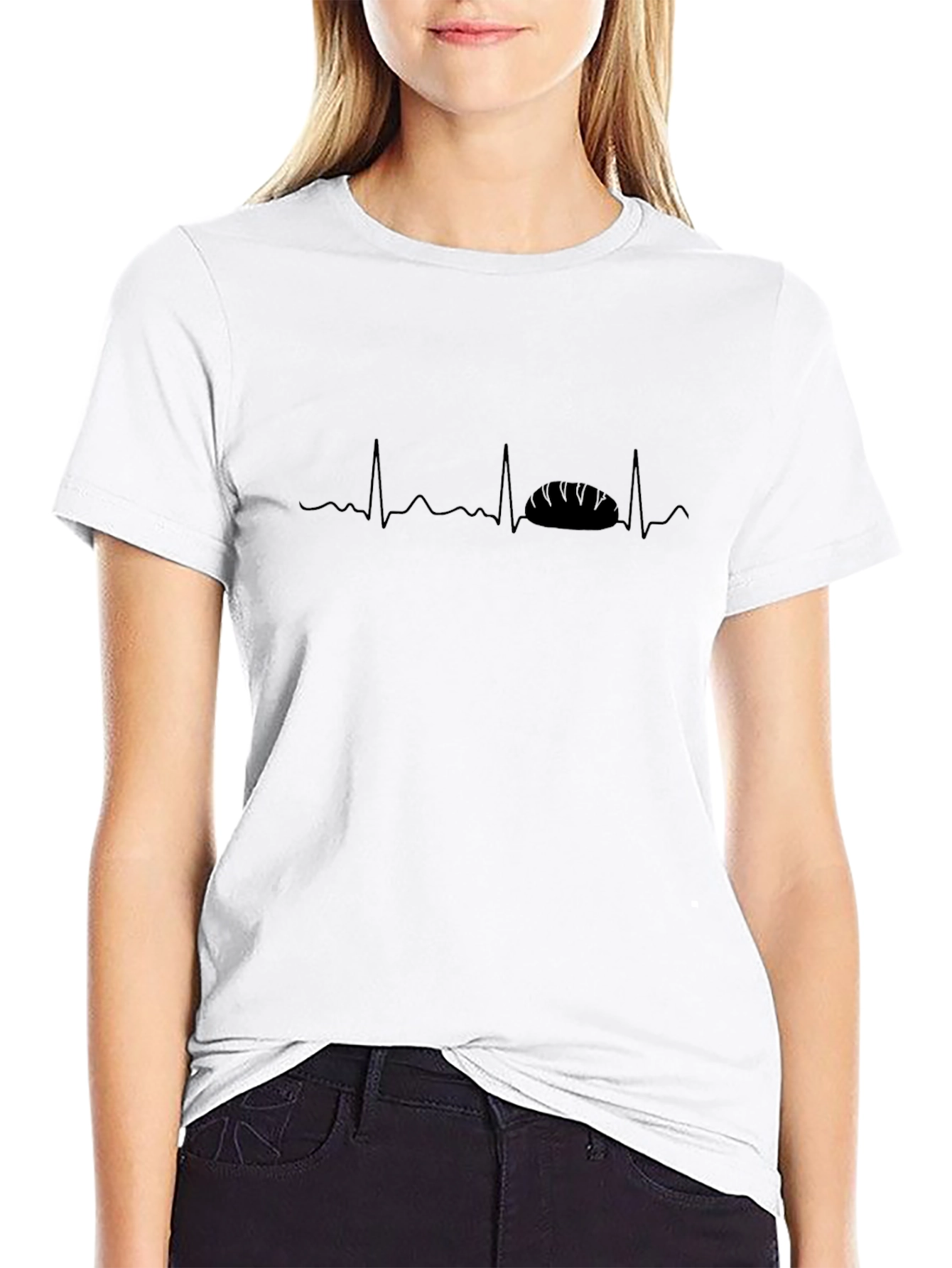 Bread Lovers ECG T-Shirt - Heartbeat Loaf Graphic Tee