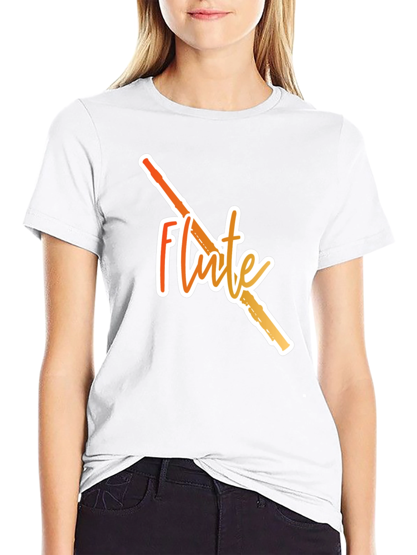 Flute Graphic Black T-Shirt