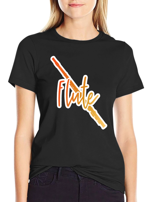 Flute Graphic Black T-Shirt