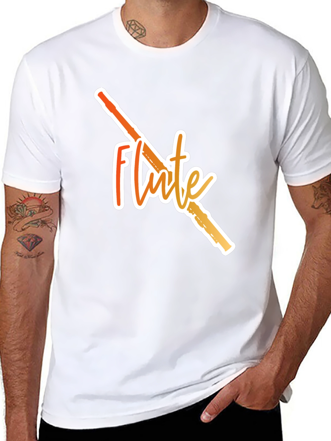 Flute Graphic Black T-Shirt