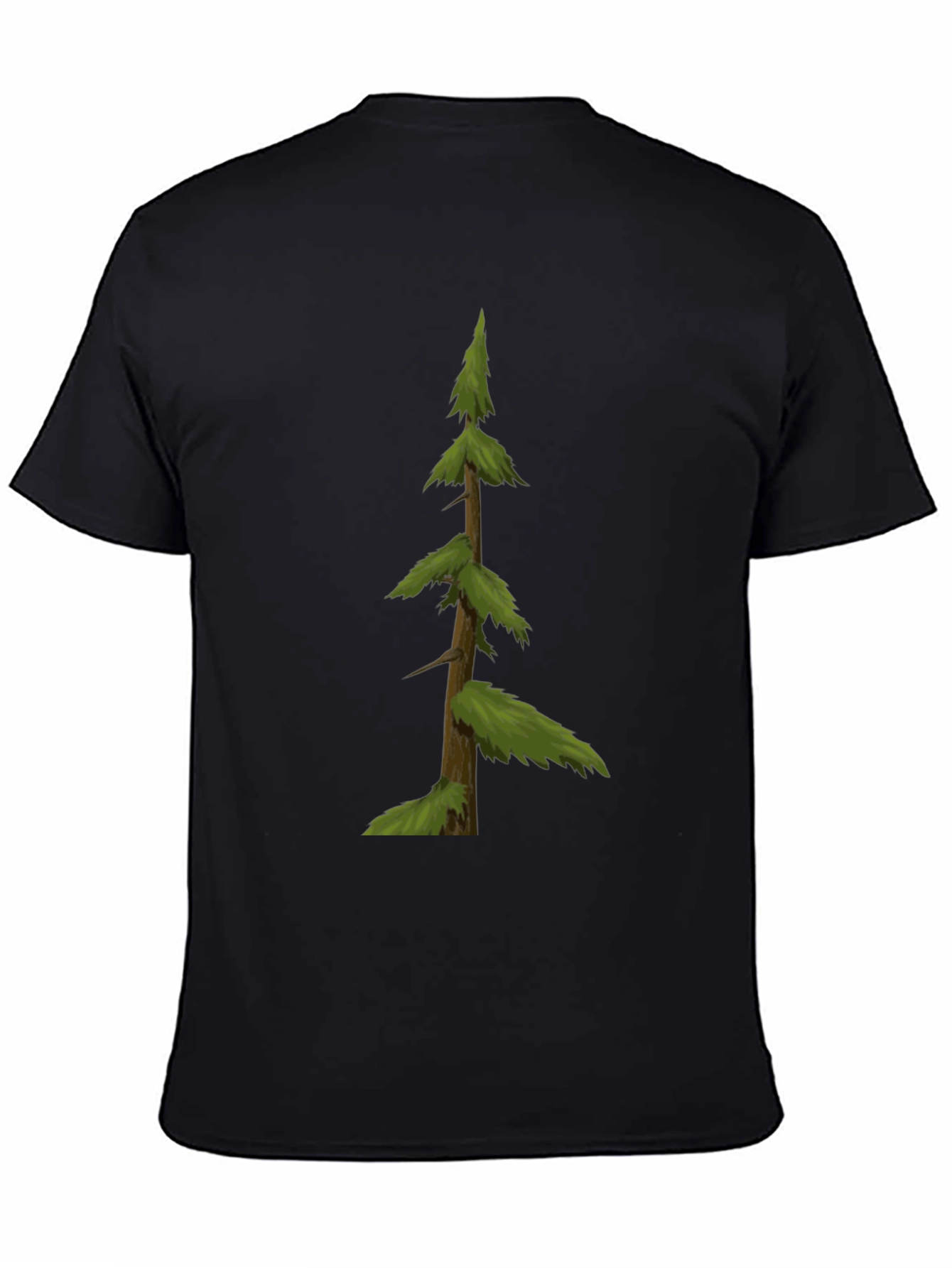 Evergreen Tree Graphic Tee - Nature Inspired Black Shirt