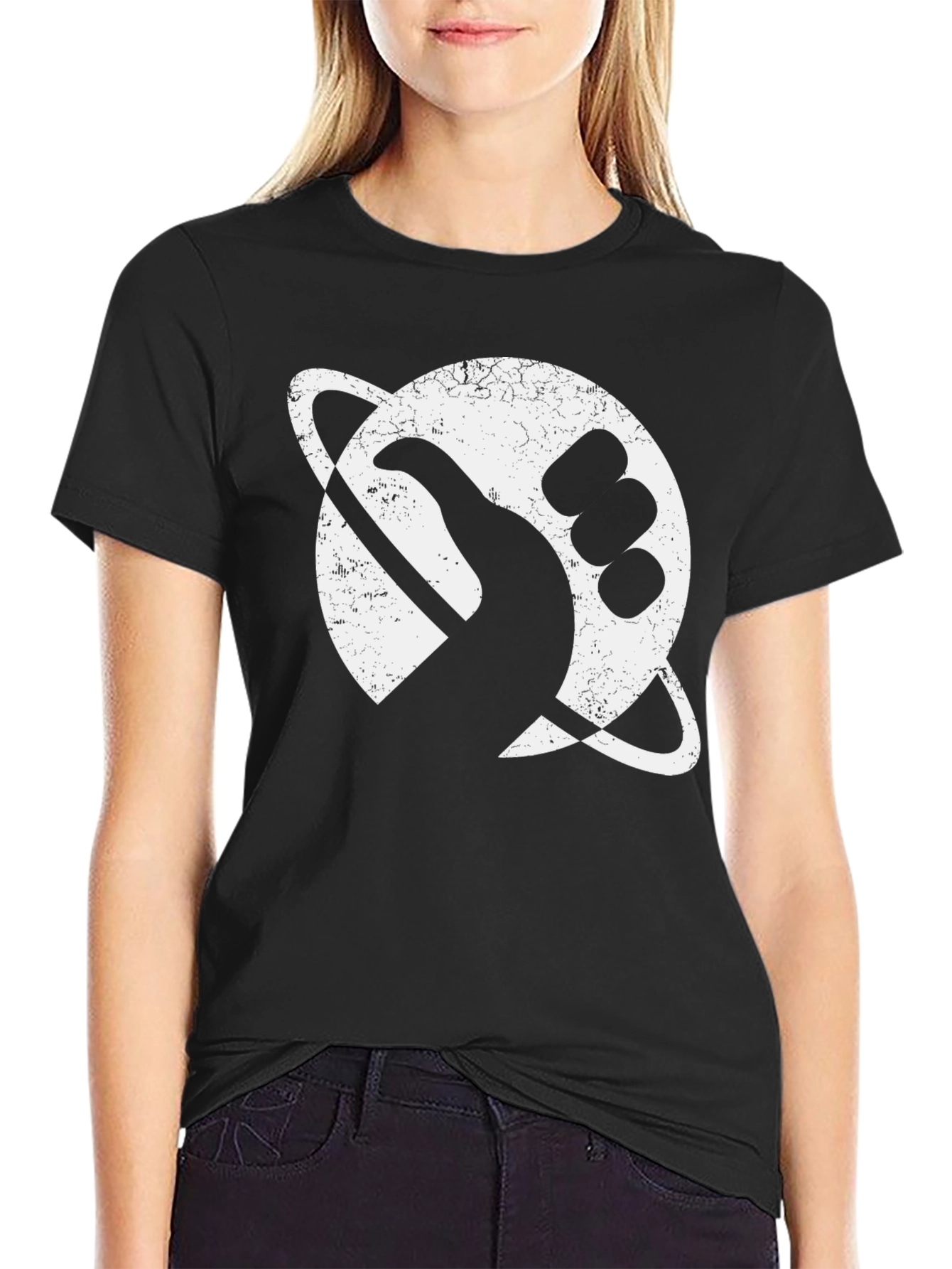 Retro Space Graphic T-Shirt - Black