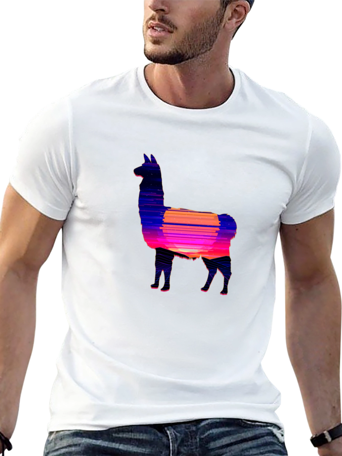 Llama Sunset Graphic Tee - Stylish Comfort