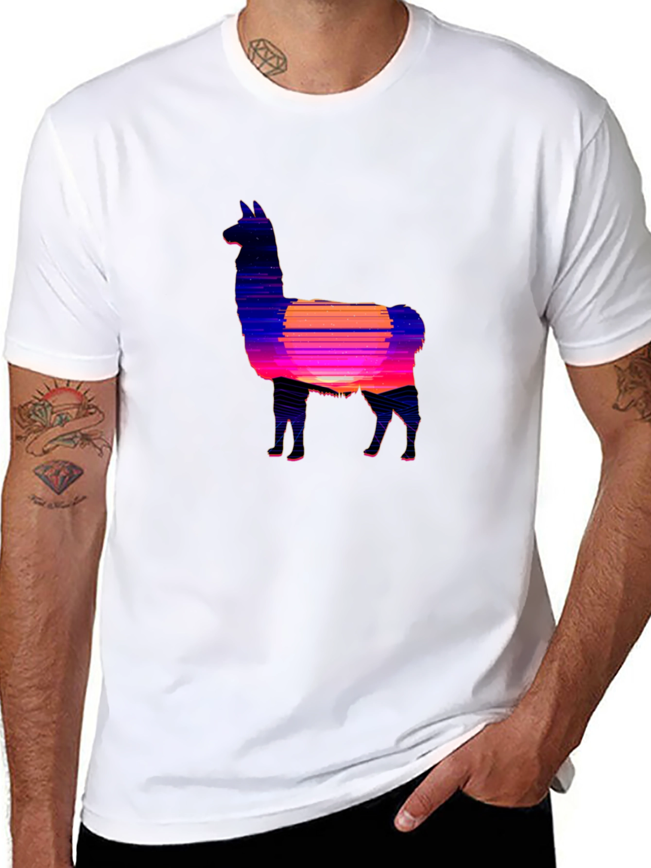 Llama Sunset Graphic Tee - Stylish Comfort