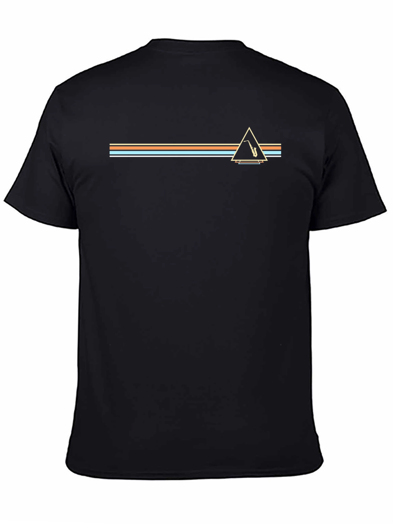Retro Saxophone Triangle Graphic T-Shirt