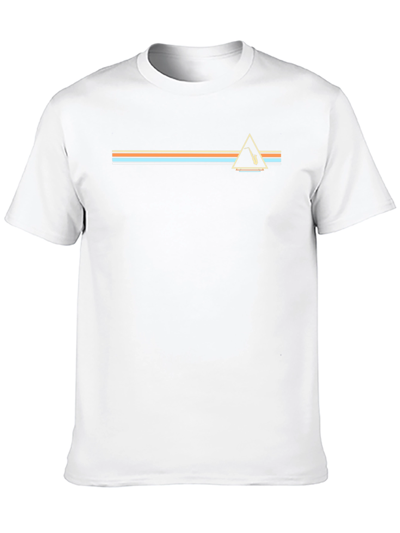 Retro Saxophone Triangle Graphic T-Shirt