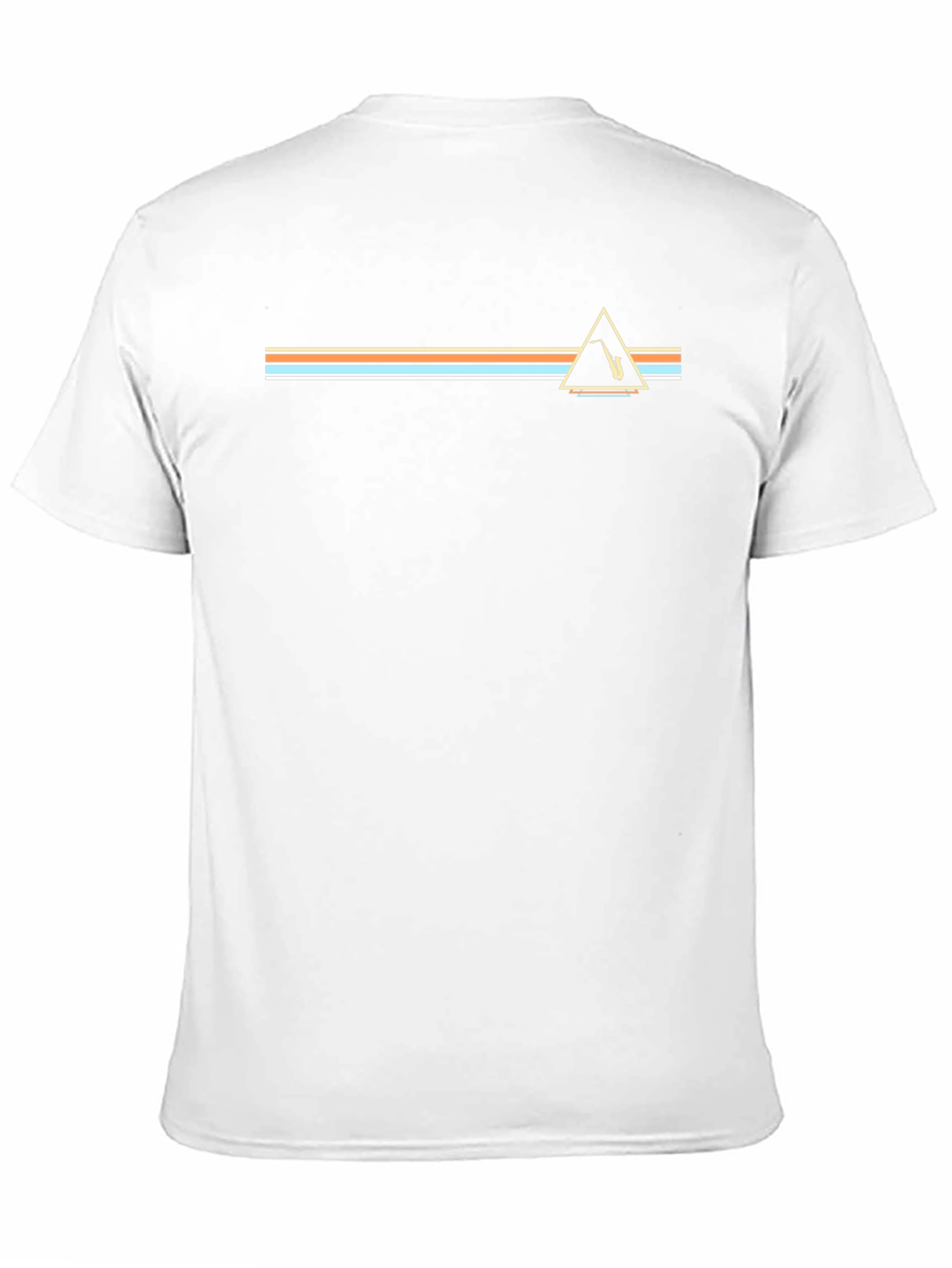 Retro Saxophone Triangle Graphic T-Shirt