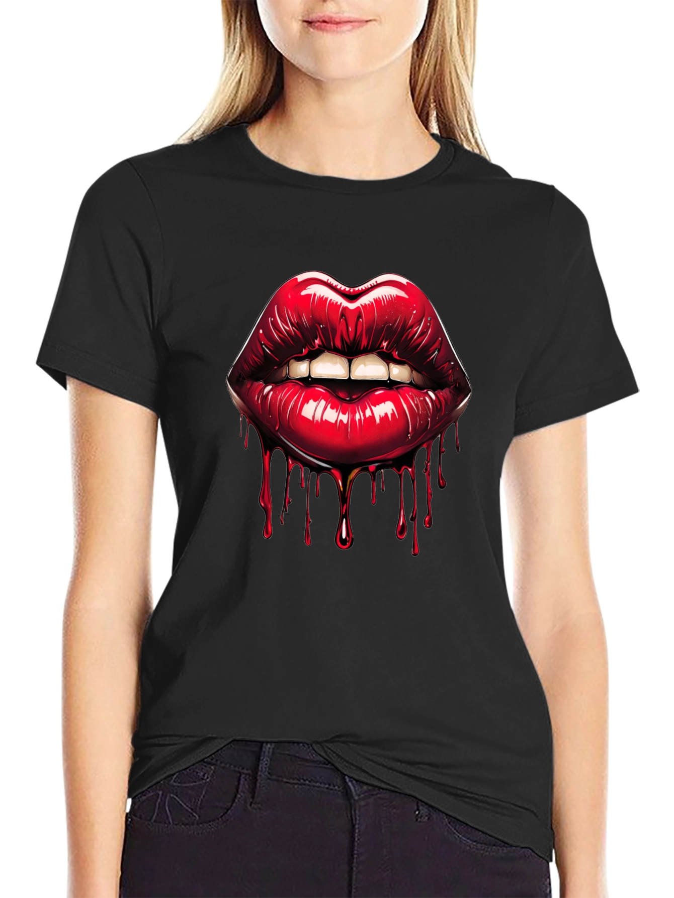 Bleeding Lips Graphic Tee - Bold Fashion