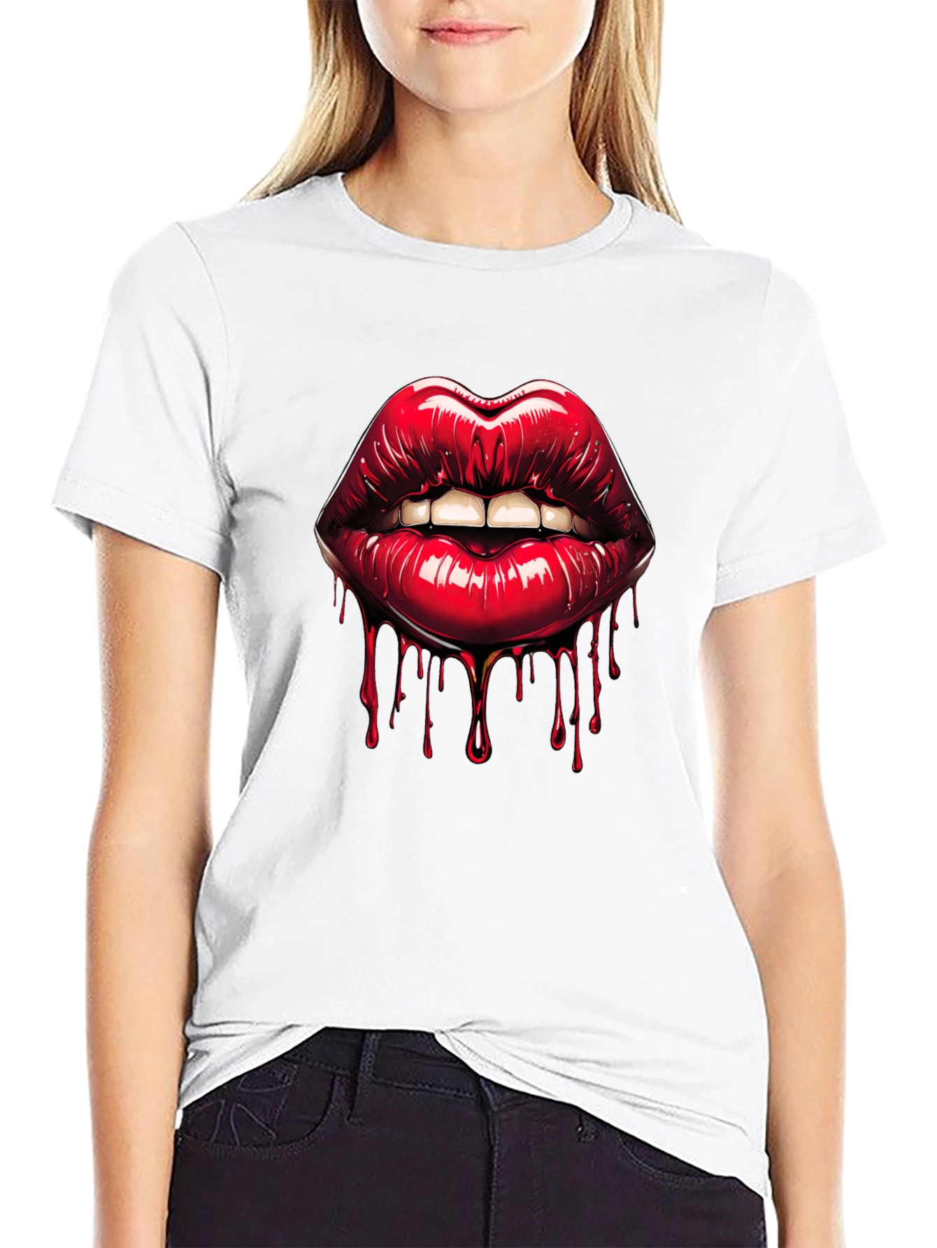Bleeding Lips Graphic Tee - Bold Fashion