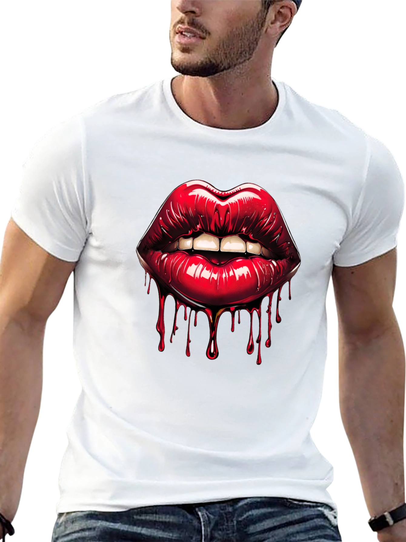 Bleeding Lips Graphic Tee - Bold Fashion