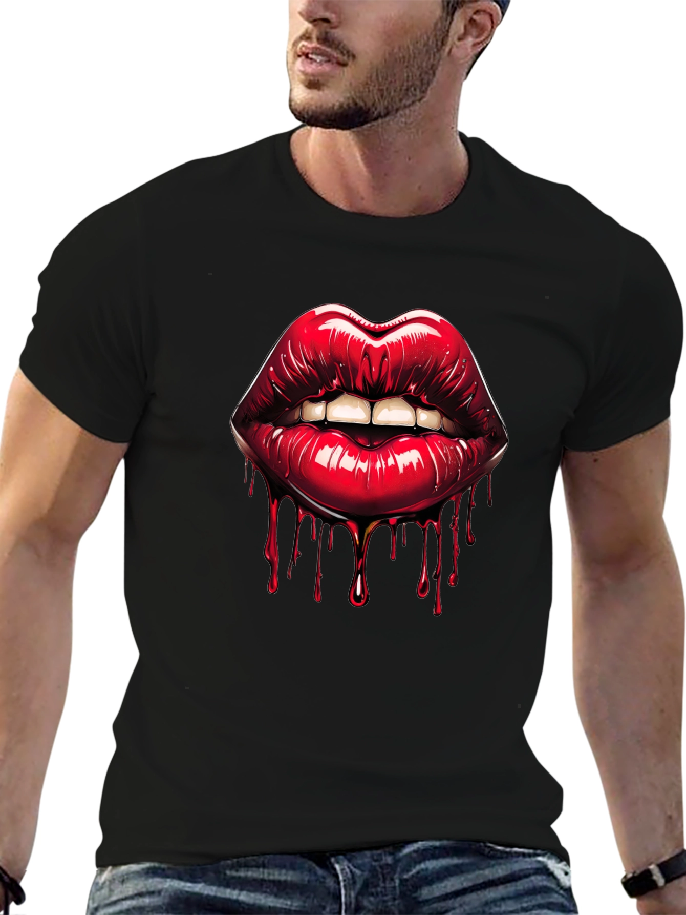 Bleeding Lips Graphic Tee - Bold Fashion