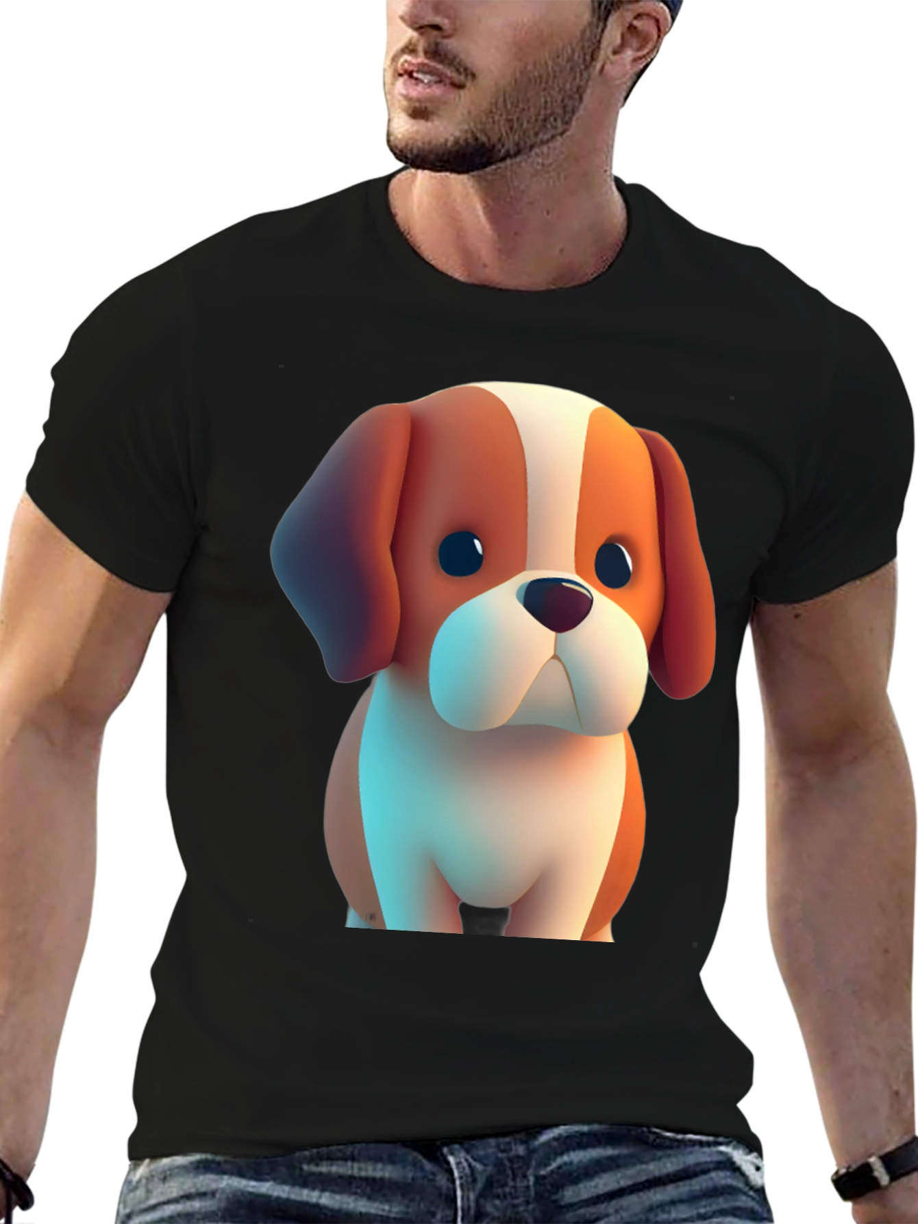 Cartoon Dog Graphic Tee - Soft & Stylish