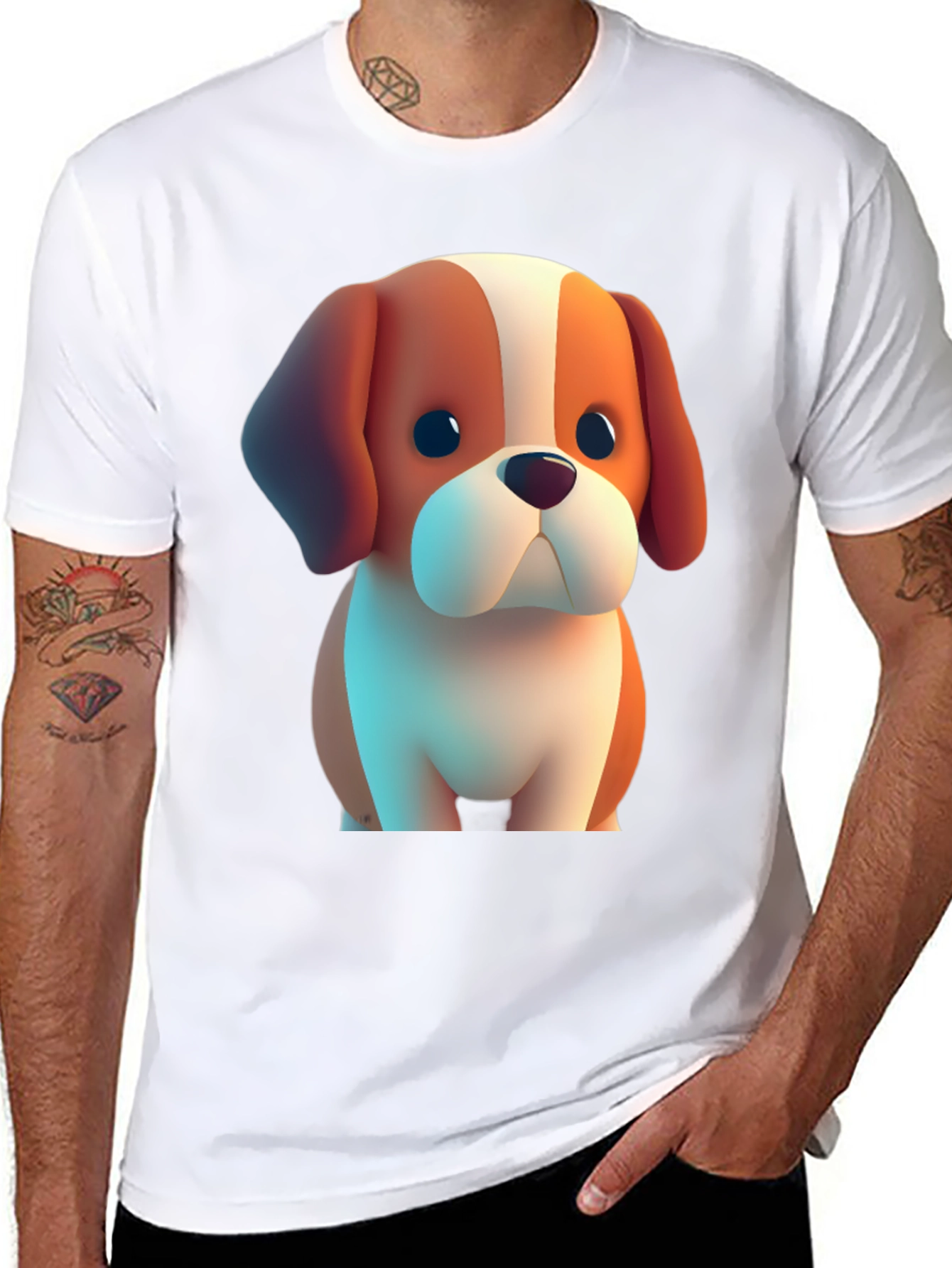 Cartoon Dog Graphic Tee - Soft & Stylish