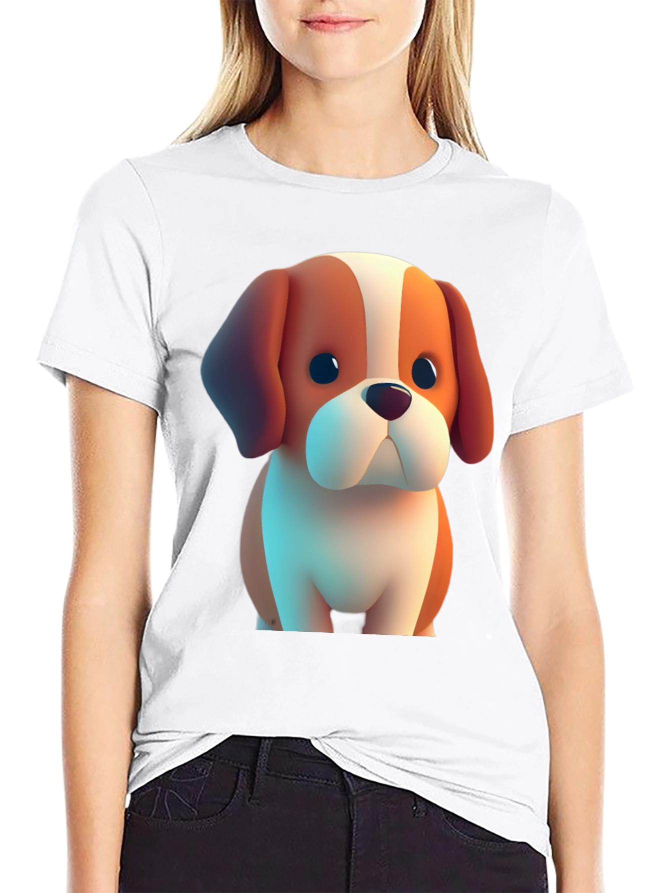 Cartoon Dog Graphic Tee - Soft & Stylish
