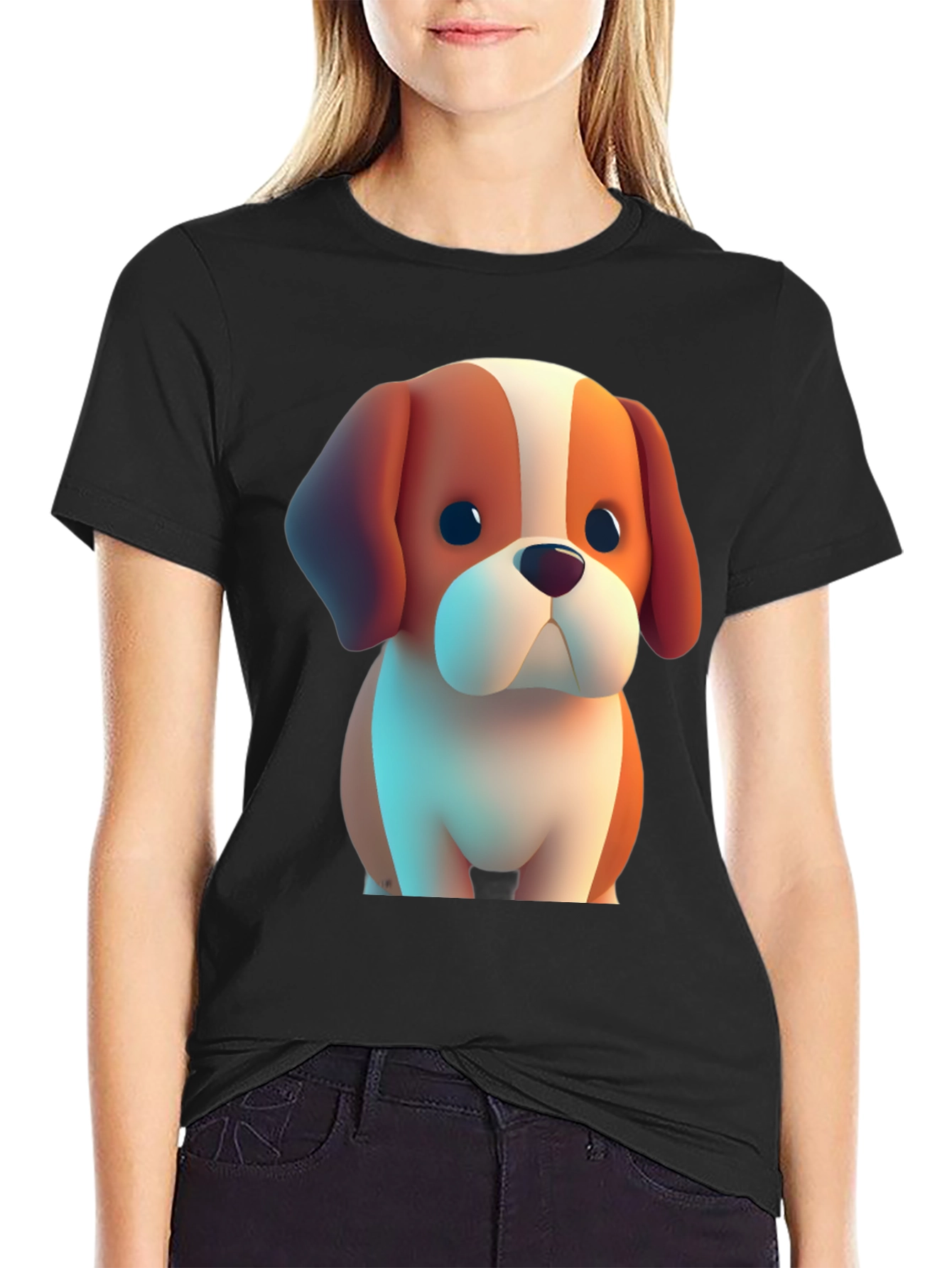 Cartoon Dog Graphic Tee - Soft & Stylish