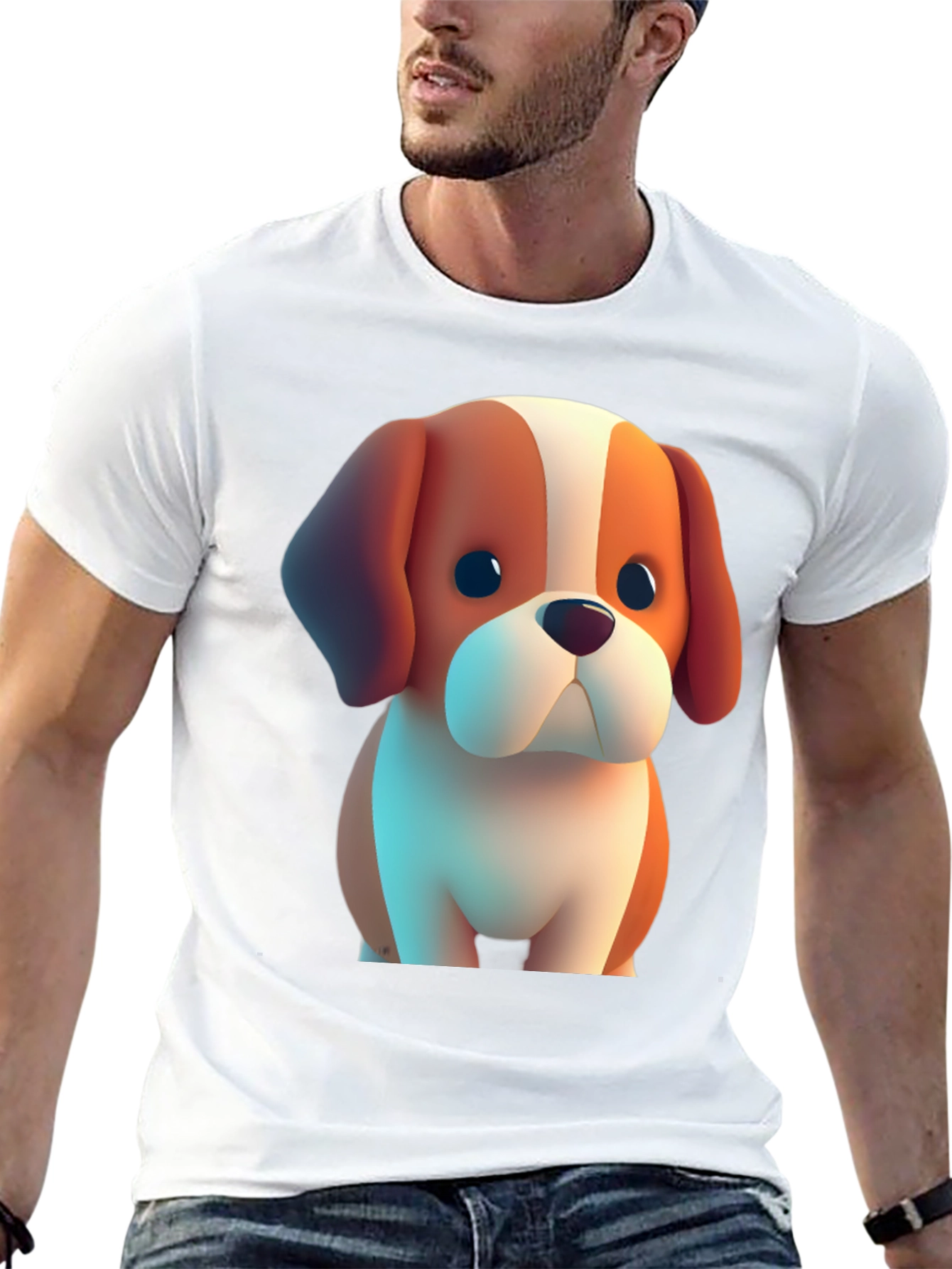 Cartoon Dog Graphic Tee - Soft & Stylish