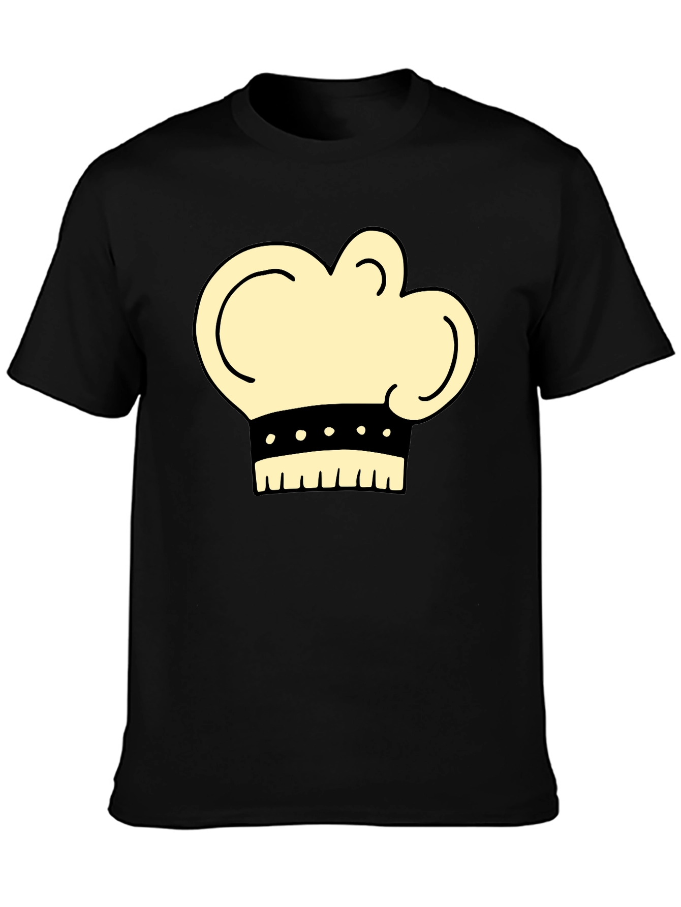 Chef Hat Graphic T-Shirt - Black Cotton Tee
