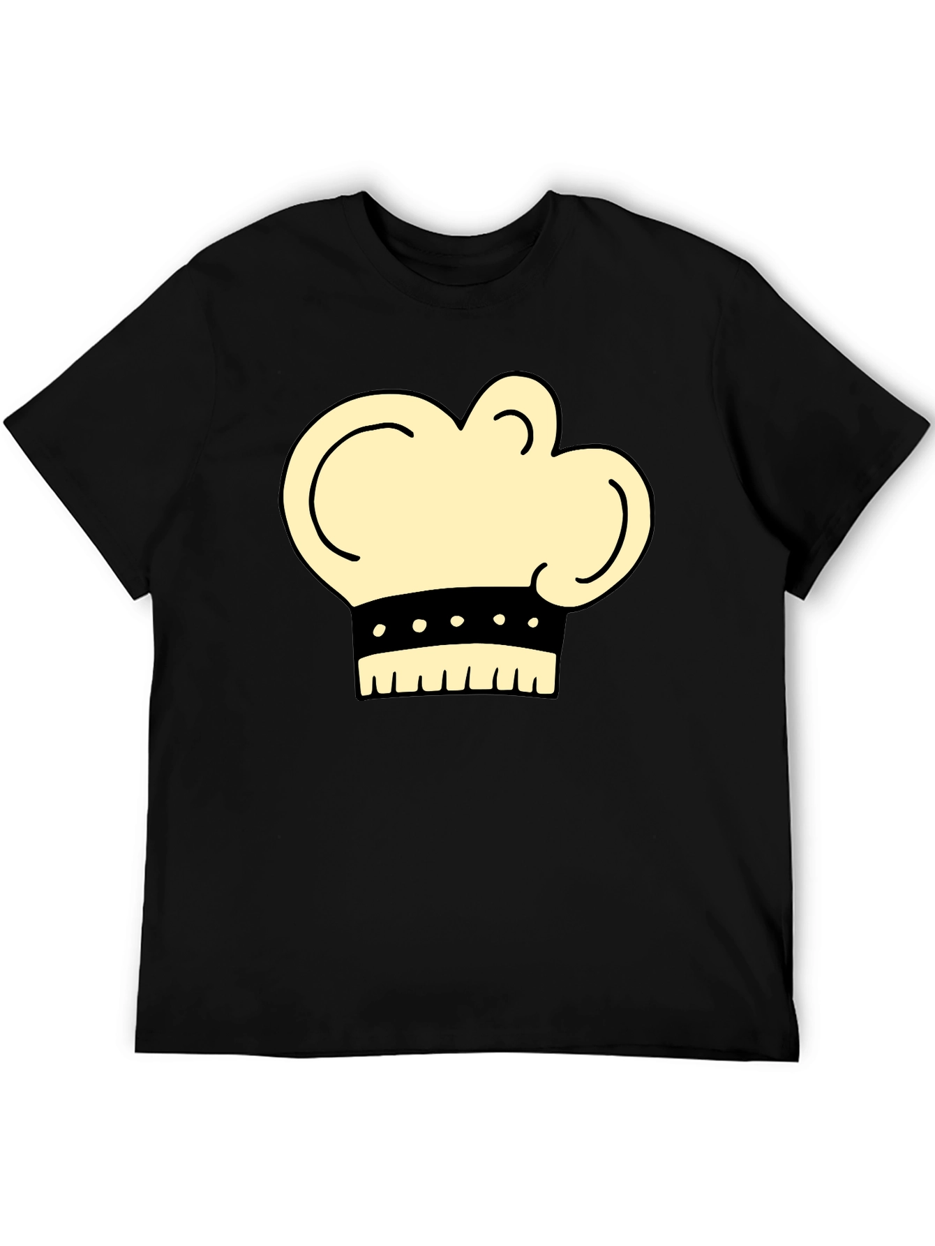 Chef Hat Graphic T-Shirt - Black Cotton Tee