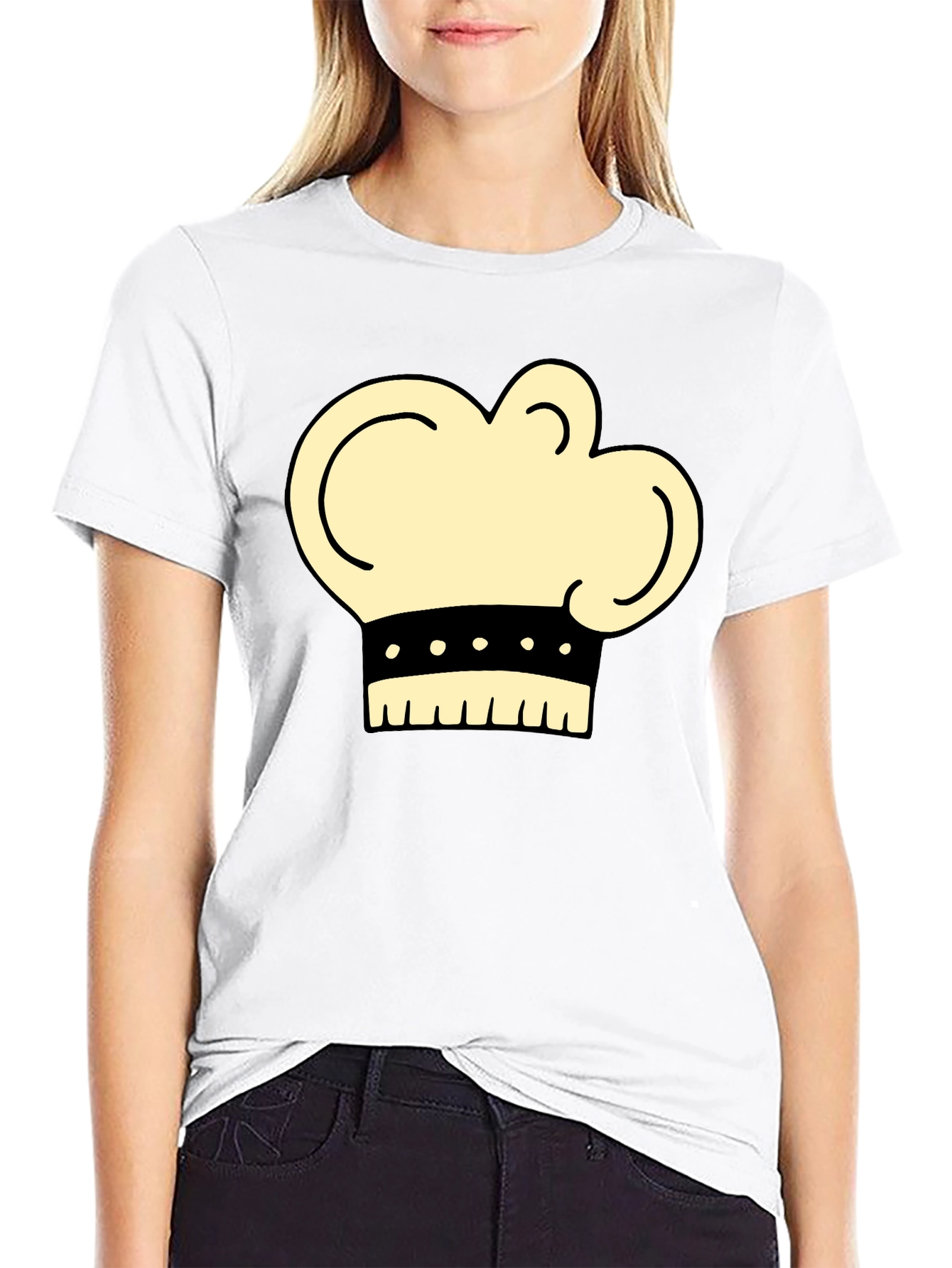 Chef Hat Graphic T-Shirt - Black Cotton Tee