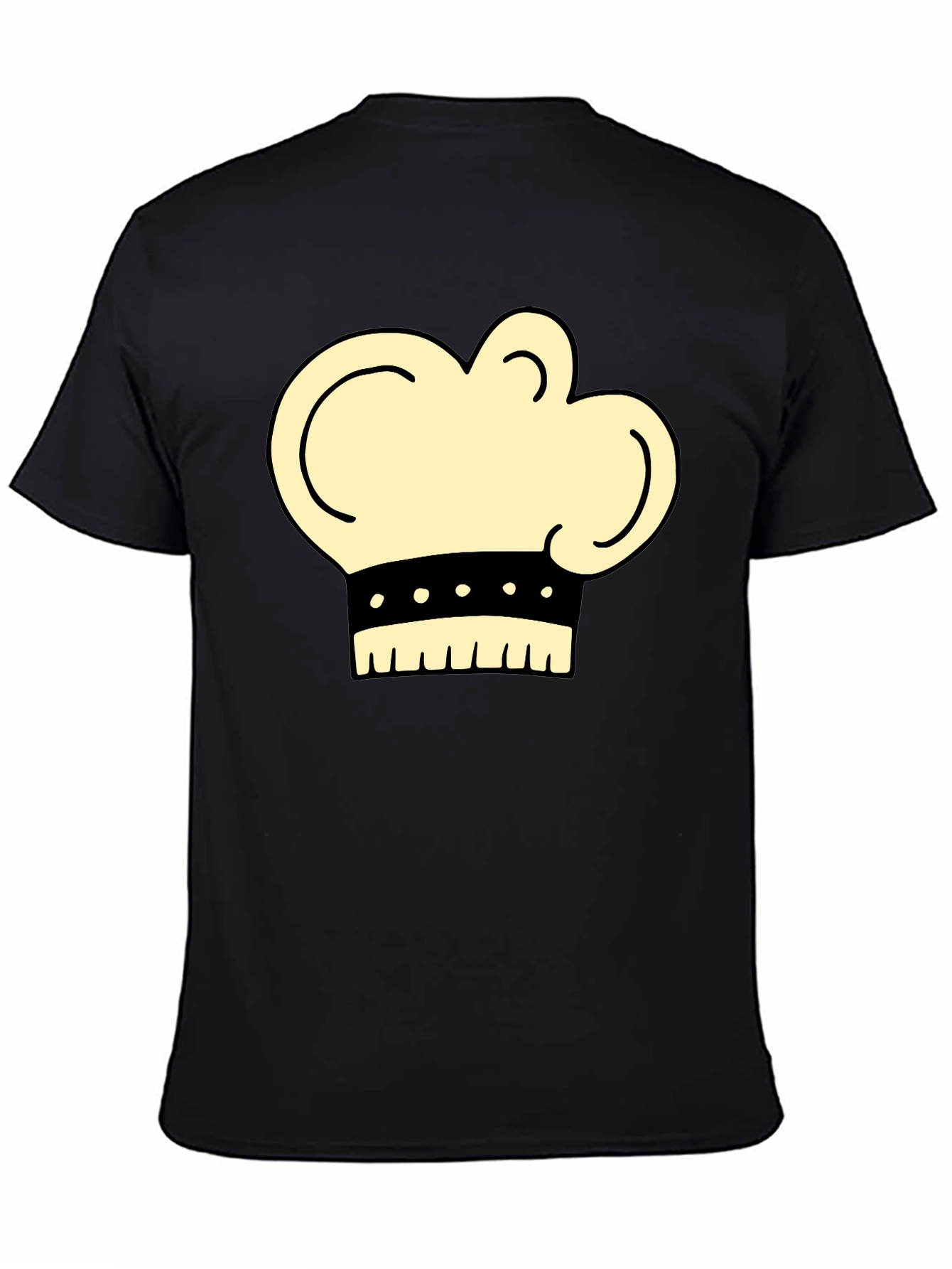 Chef Hat Graphic T-Shirt - Black Cotton Tee